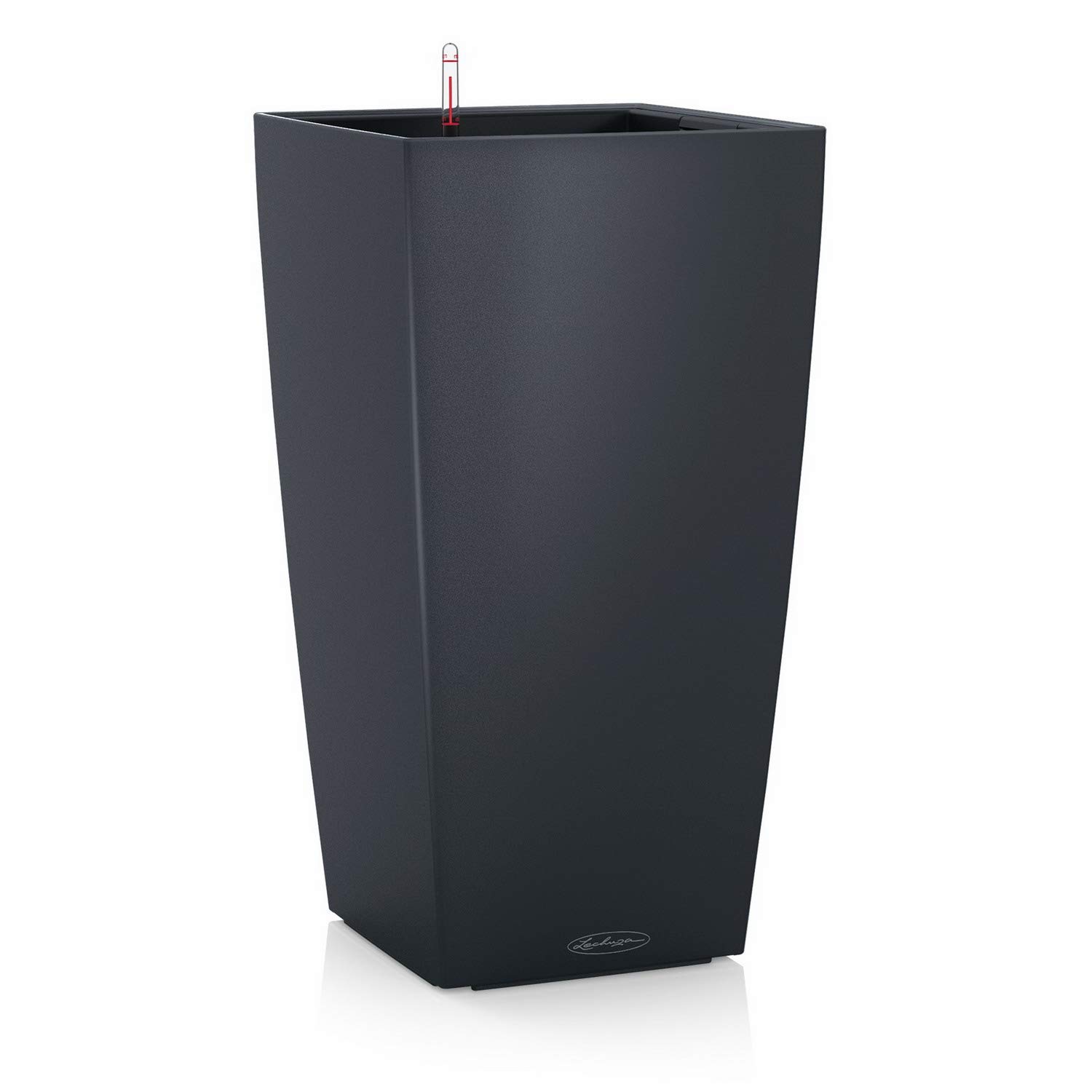 Lechuza Cubico Color 30 Self-Watering Planter - 22 Inch Indoor/Outdoor Garden Plant Pot with Slate Matte Finish | Perfect for Patio, Balcony & Home Decor