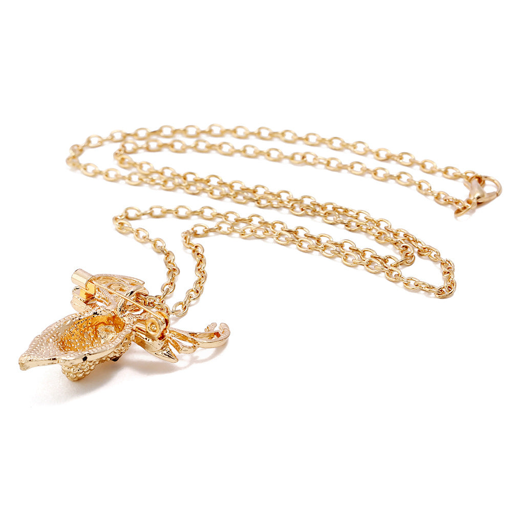 Deer Antler Christmas Tree Pendant Necklace - Multi-Way Adjustable Chain for Holiday Parties & Gifts | DC006