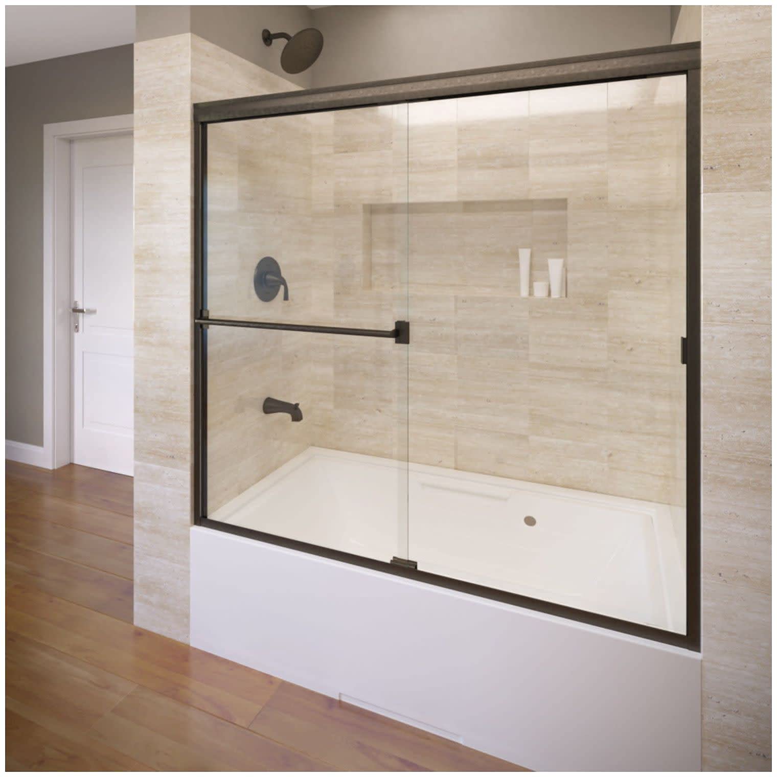 Basco CLCH05A5656CLOR Classic Oil Rubbed Bronze Framed Shower Door - Elegant Bathroom Upgrade for Master Bath, Guest Bath & Spa-Like Retreats