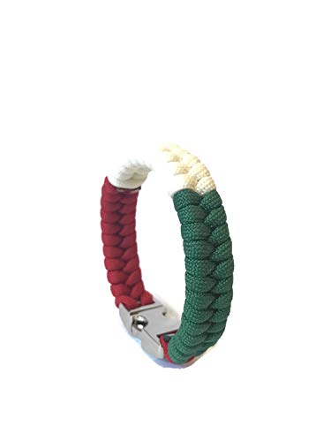 Men's & Women's Italy Flag Paracord Survival Bracelet - Adjustable 7.0
