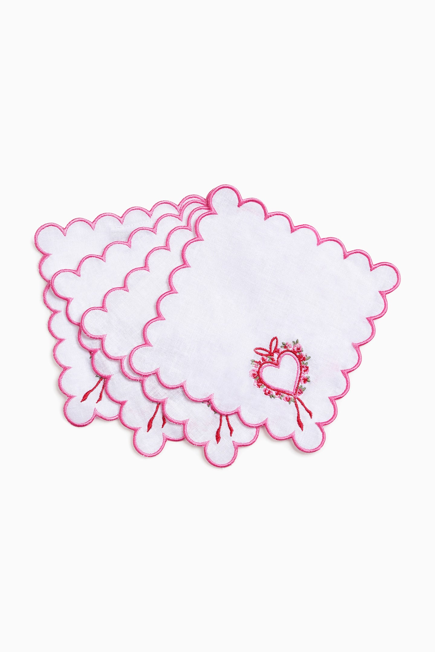 Elegant Bow Cocktail Napkins Set of 4 - Holiday Wreath Design for Christmas Party, Wedding, and Home Decor
