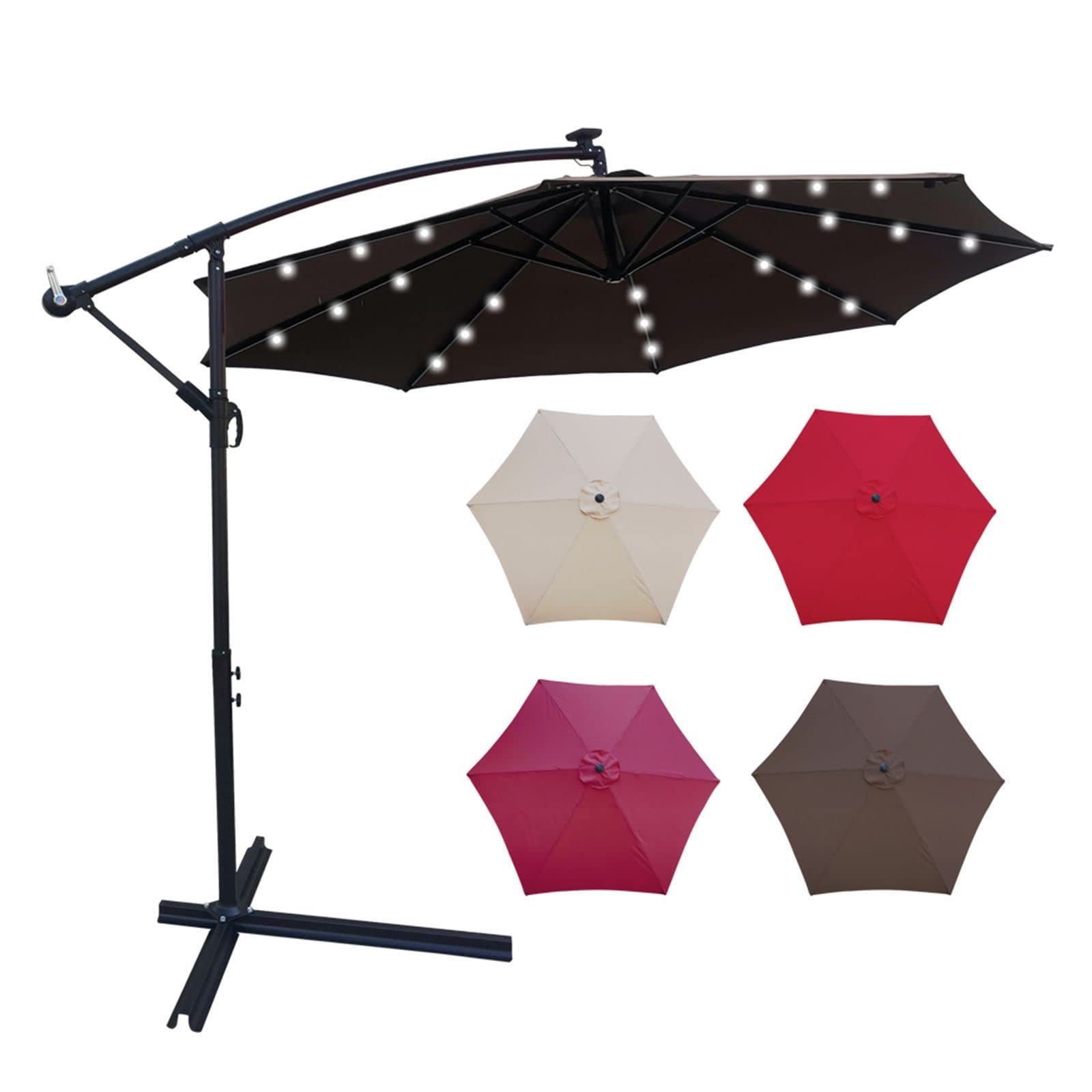 Solar Powered Patio Umbrella Lights - Waterproof & Windproof Outdoor LED Lights for Cantilever Umbrellas - Perfect for Patio, Garden, Lawn & Backyard Decor (Weatherproof & Rustproof) - Ideal for Evening Gatherings, Poolside Parties & Outdoor Dining