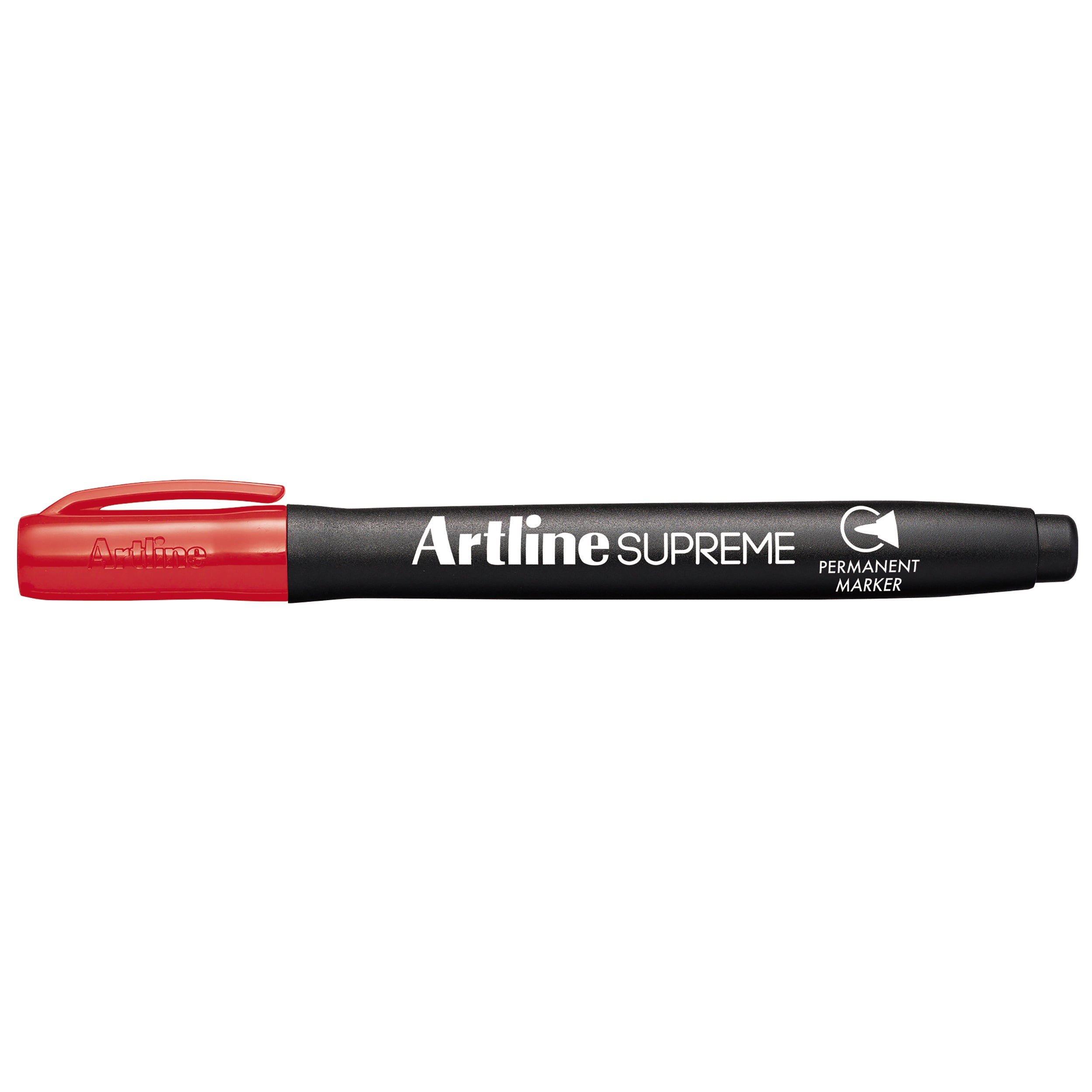 Artline Supreme Permanent Marker - Red, Pack of 12 - Bold, Fade-Resistant Ink for Office, School & Craft Projects