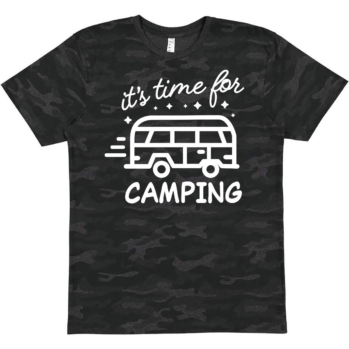 Inktastic It's Time for Camping with Camper Graphic T-Shirt - Comfortable & Fun Outdoor Adventure Tee for Hiking, Camping & Road Trips