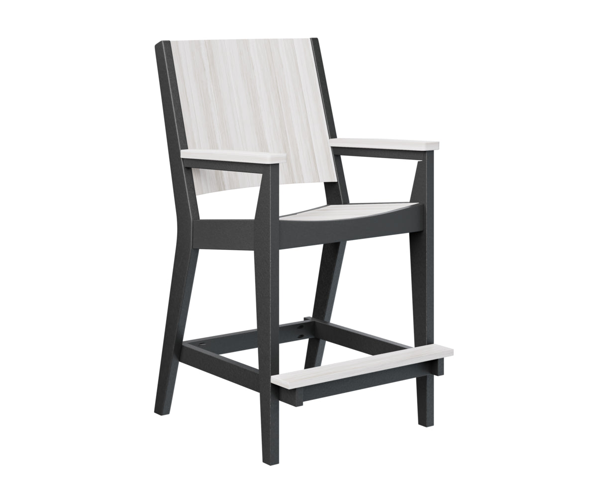 Berlin Gardens Mayhew Chat Bar Chair - Rustic Wooden Bar Stool for Kitchen Island, Pub & Outdoor Patio - Comfortable Counter Height Seating for Home & Commercial Use