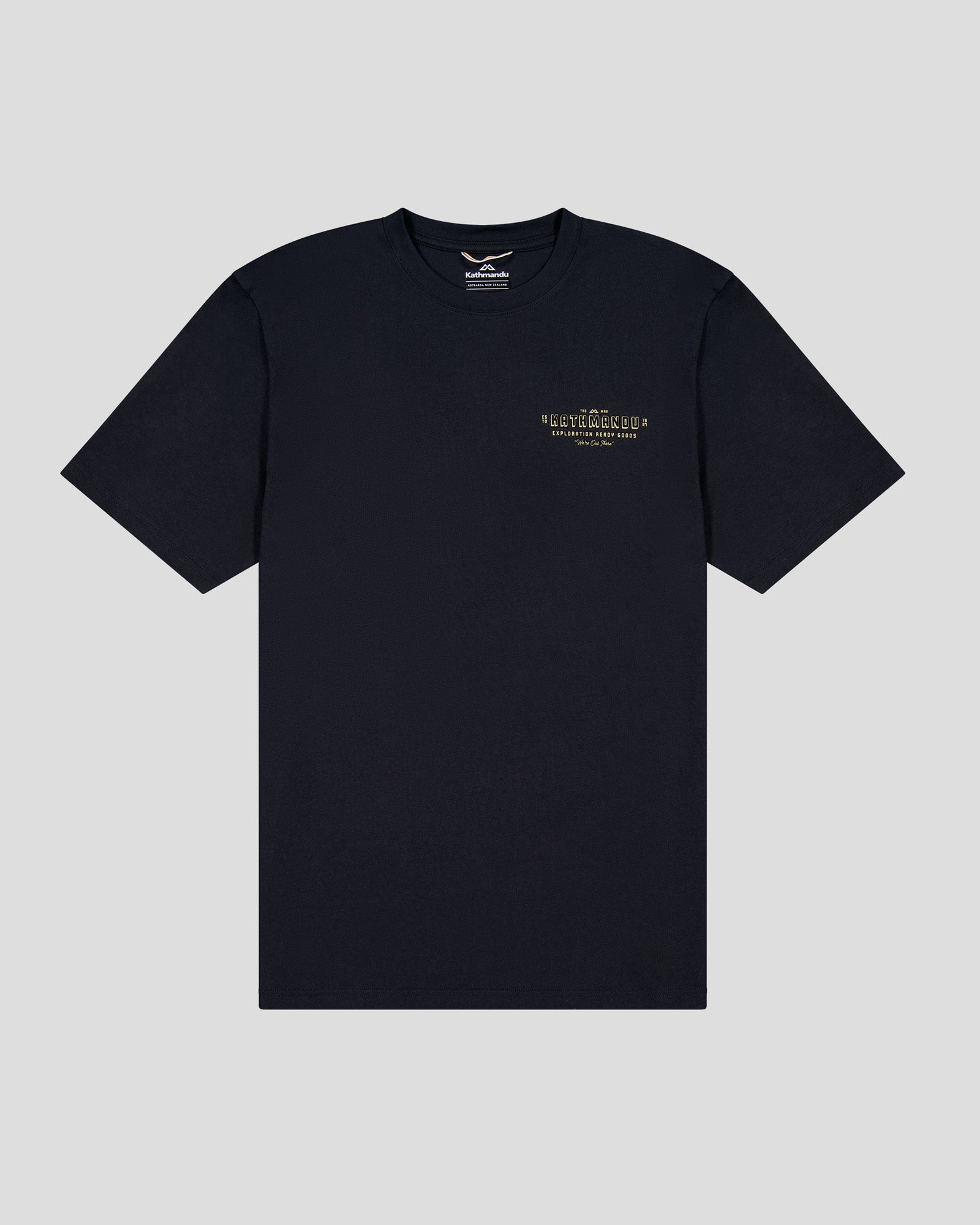 Men's Organic Cotton Exploration T-Shirt - Black Stingray Print - Comfortable Casual Wear for Outdoor Adventures & Daily Use