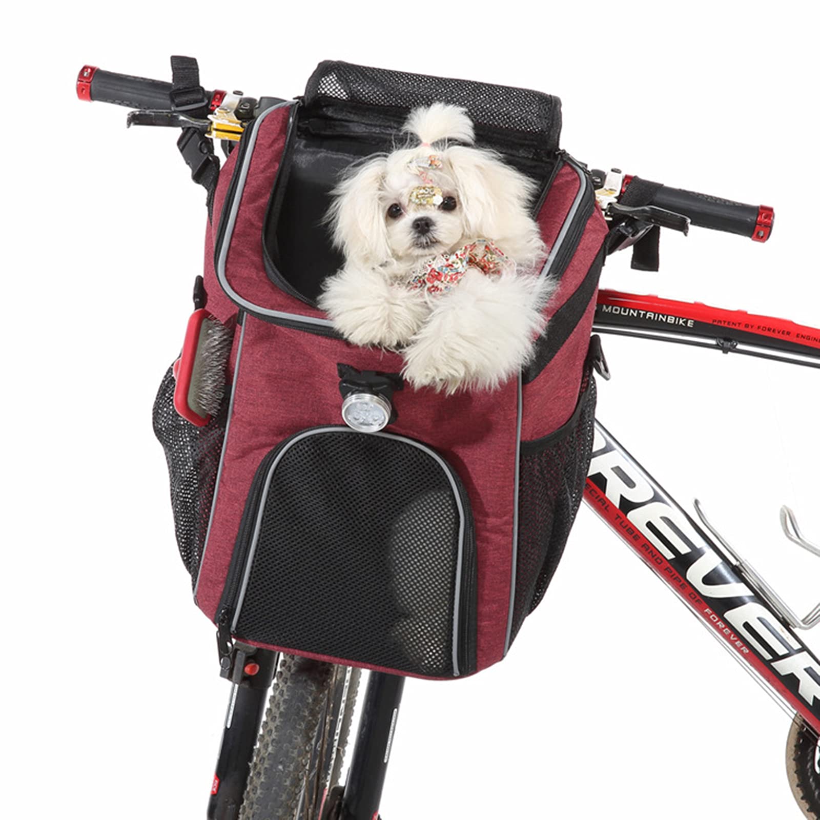 Ventilated Pet Bike Backpack for Small Dogs & Cats - Outdoor Travel Carrier