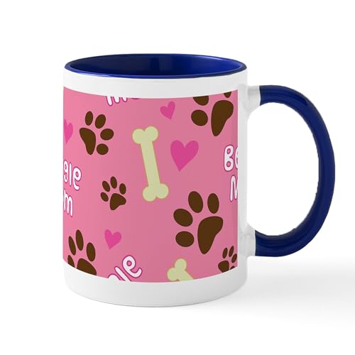 White/Navy Inside - Beagle Mom Gift Mugs