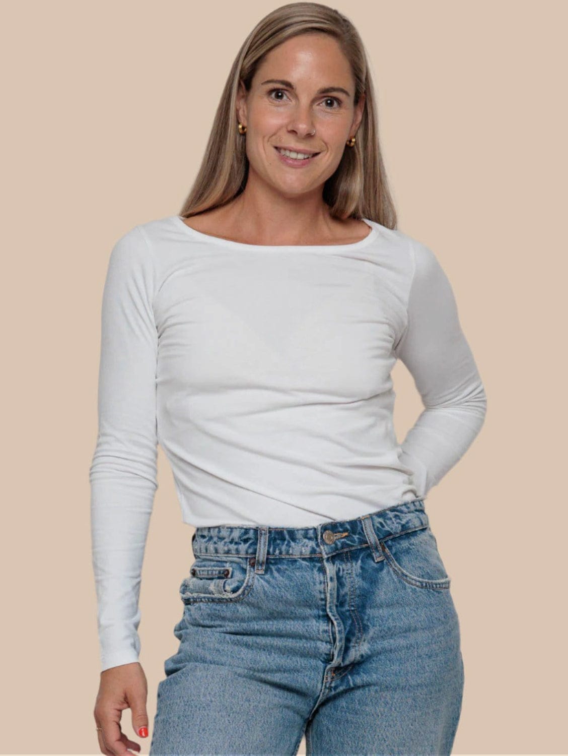 Premium Soft Cotton Long Sleeve Shirt for Men & Women - Breathable Comfort Fit White Top for Casual Wear, Work & Outdoor Activities