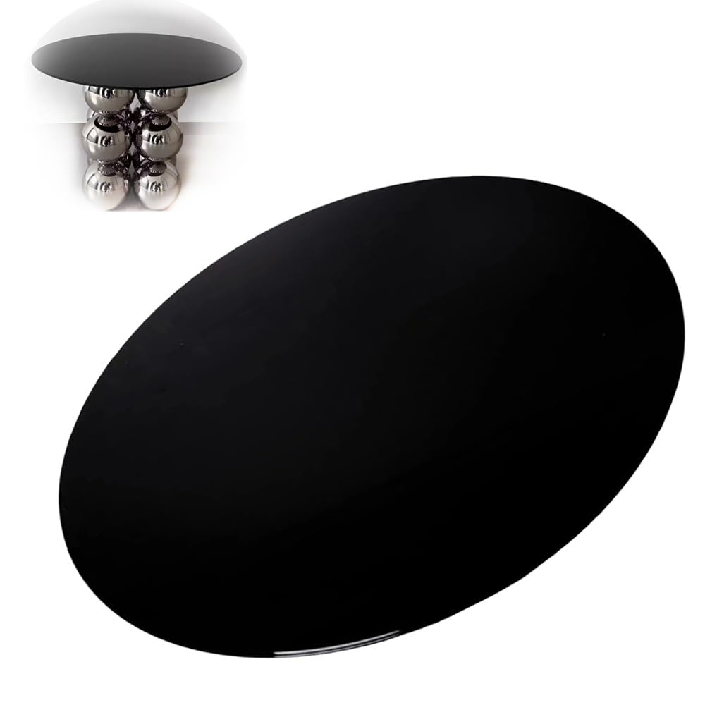 Tempered Glass Round Dining Table Top - 18in 24in 28in 36in 40in (45cm/18in) - Heat Resistant Black Glass Table Top for Indoor & Outdoor Use - Perfect for Patio, Restaurant, and Home Decor