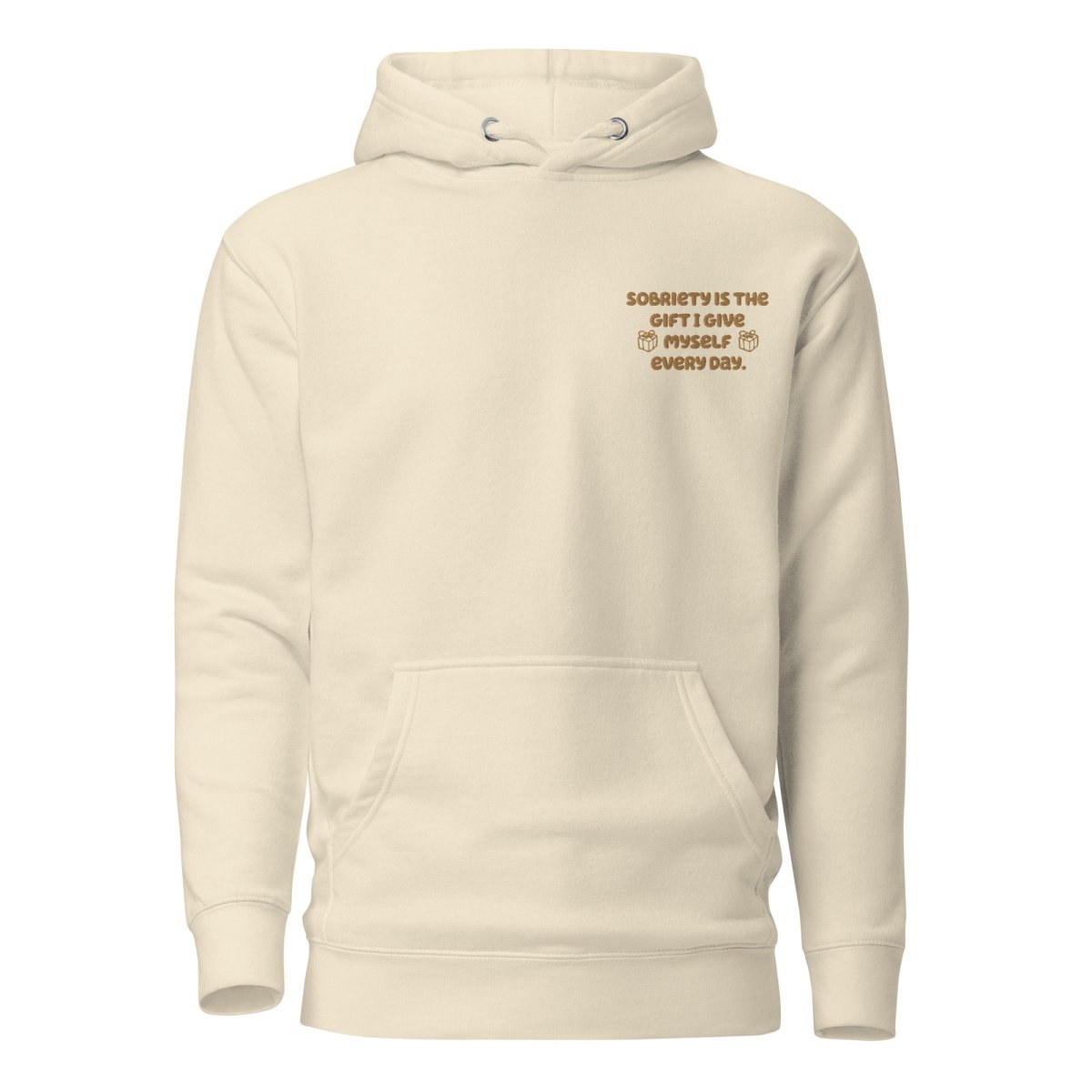 Sobriety Hoodie with Embroidered Daily Reminder - Thoughtful Sobriety Gift for Recovery & Support - Perfect for AA Meetings, Sober Living & Everyday Wear