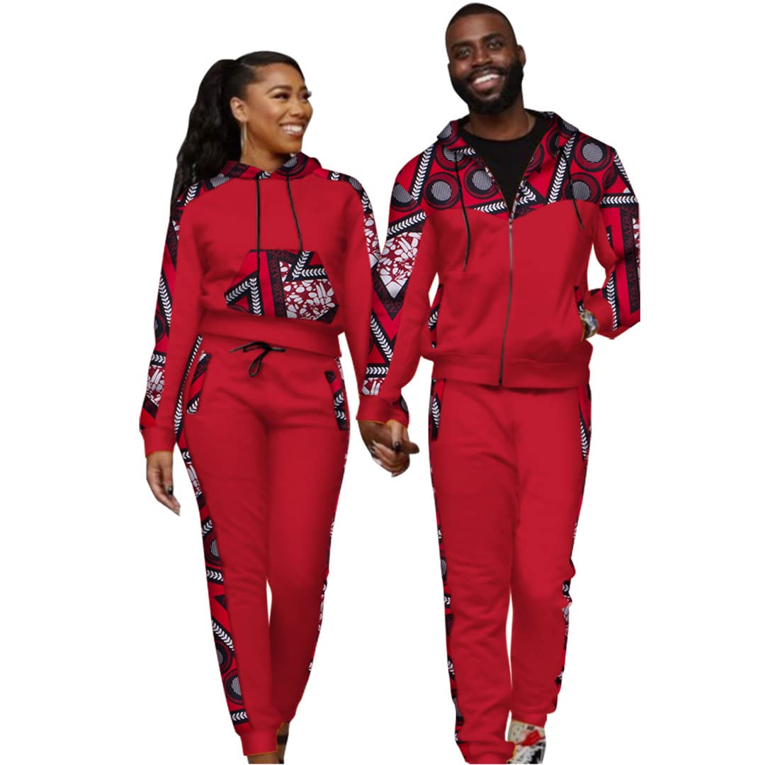 African Print Couple Matching Outfits - 2PCS Summer Tops & Pants Set for Women & Men | 40FS1400 | 4XL | Perfect for Beach Vacations, Cultural Events & Romantic Getaways