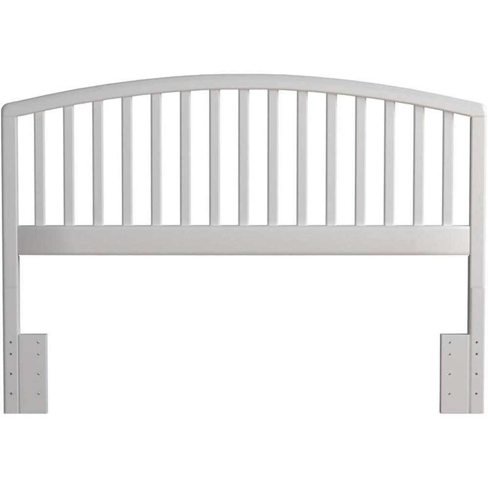 BOWERY HILL White Modern Full Queen Size Wooden Spindle Headboard - Elegant Bedroom Furniture for Master & Guest Rooms