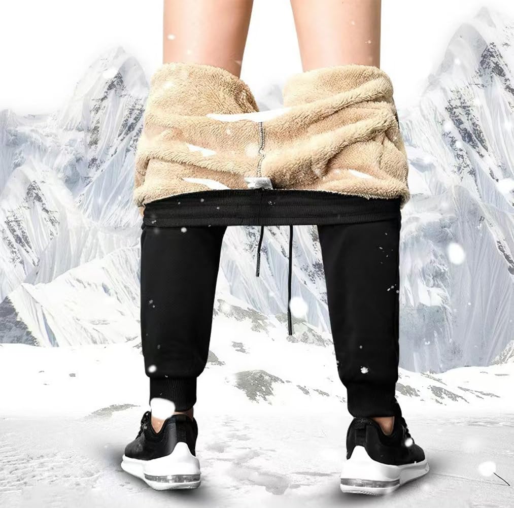 Men's Sherpa Lined Sweatpants - Winter Warm Fleece Pants for Men | Cozy Lounge Pants for Cold Weather, Outdoor Activities & Home Relaxation
