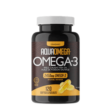 AquaOmega Standard Omega-3 Fish Oil Softgels - 120 Count for Daily Heart & Brain Health Support - Ideal for Adults & Active Lifestyles