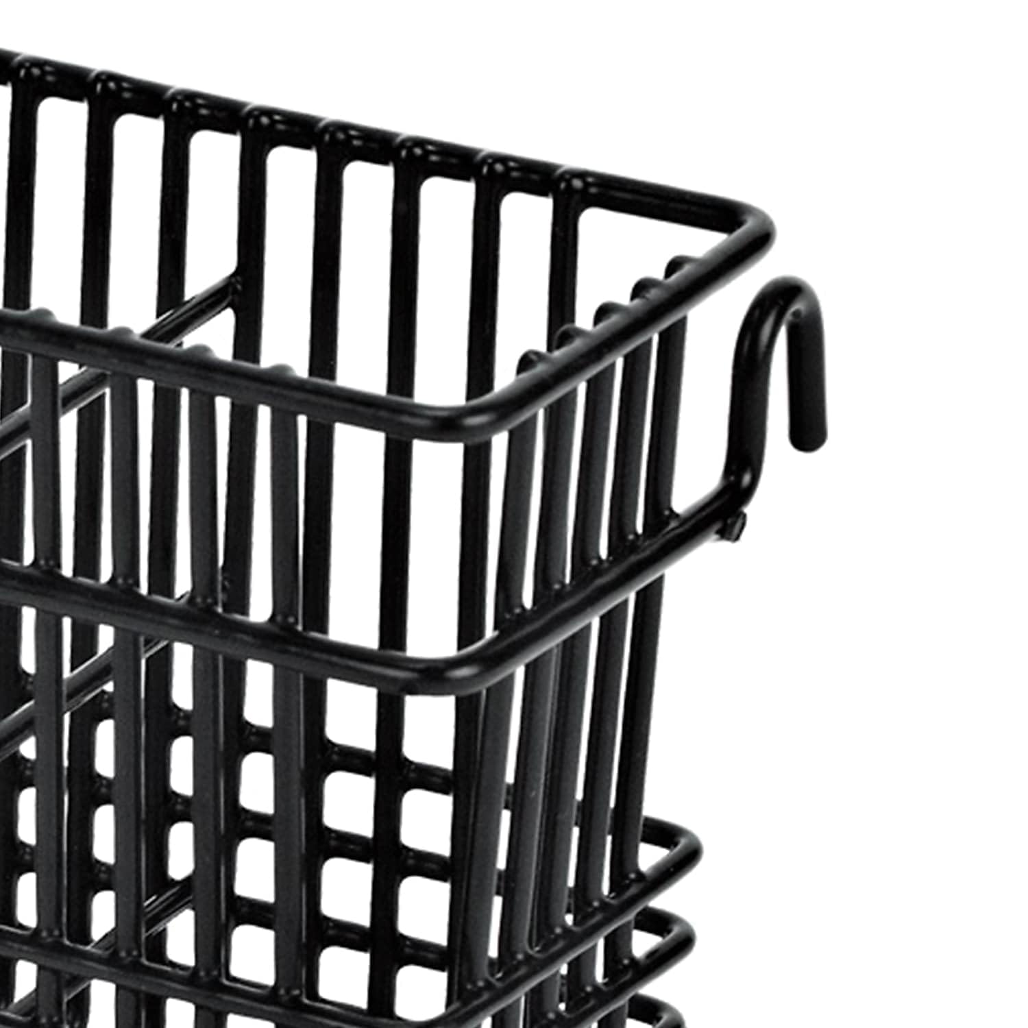 Better Houseware Cutlery Drying Basket with Hooks - Black Coated Steel Wire - 3 Compartments - Fits Most Dish Racks - Utensil Drying Rack for Sink - Perfect for Kitchen Organization and Drying Knives, Forks, Spoons After Washing