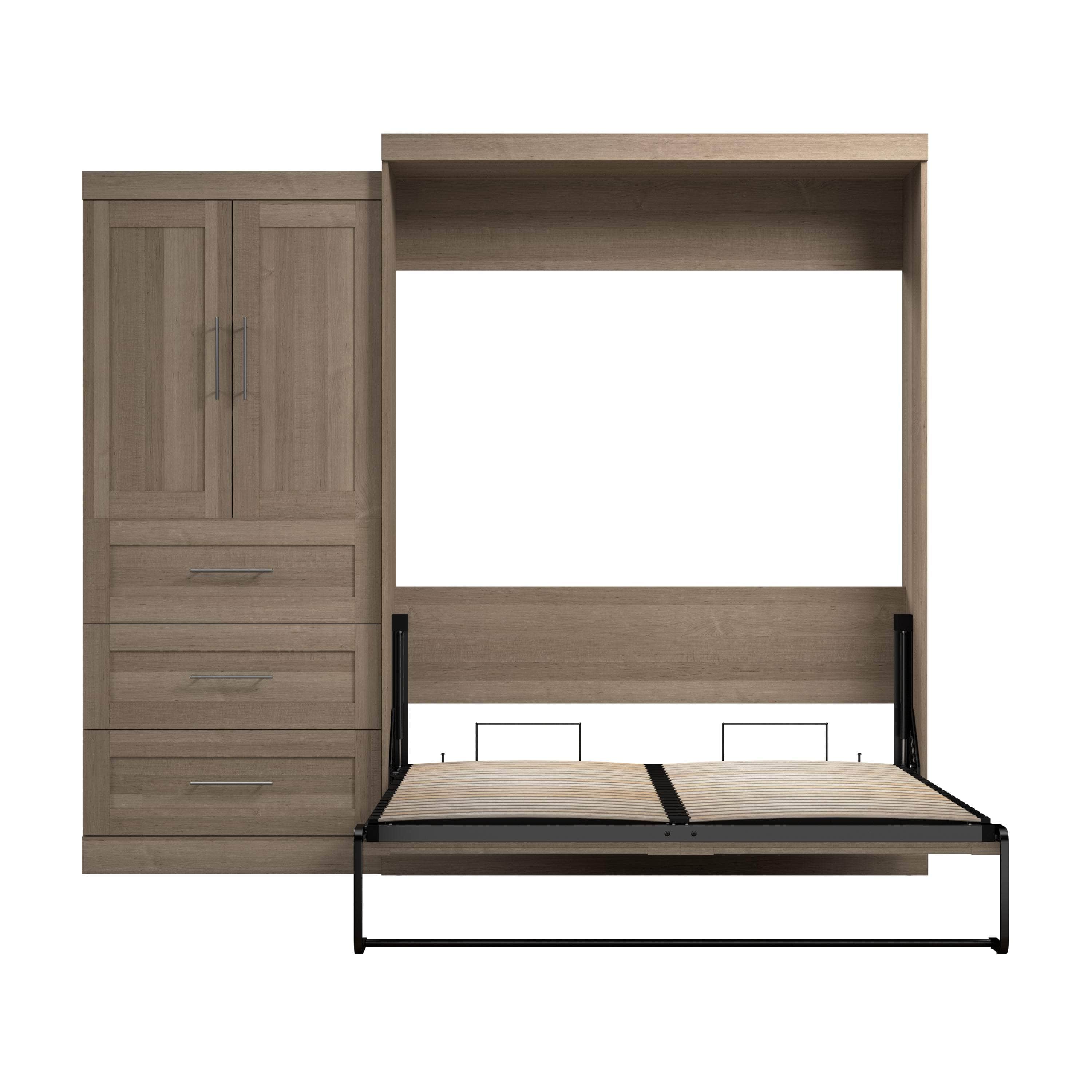 Pur Queen Murphy Wall Bed with Storage Drawers (101 Inch) - 4 Color Options | Space-Saving Wall Bed for Small Apartments, Guest Rooms & Home Offices