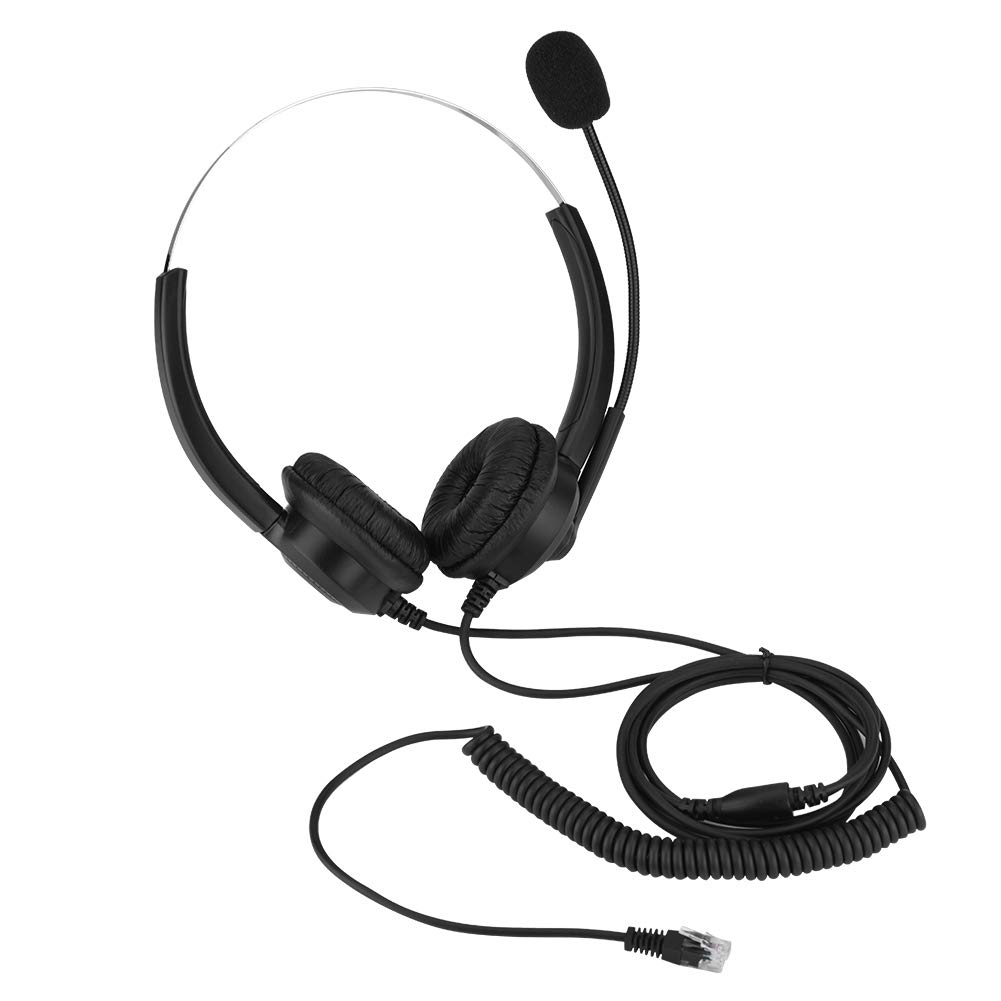 Noise Cancelling Over-Ear Headphones with Mic - 3.5mm Wired Stereo Headset for Call Center, Office, Skype & Video Conferencing - 360° Rotatable Earmuffs for PC, Laptop & Phone (Crystal Plug) - Perfect for Remote Work, Online Classes & Gaming