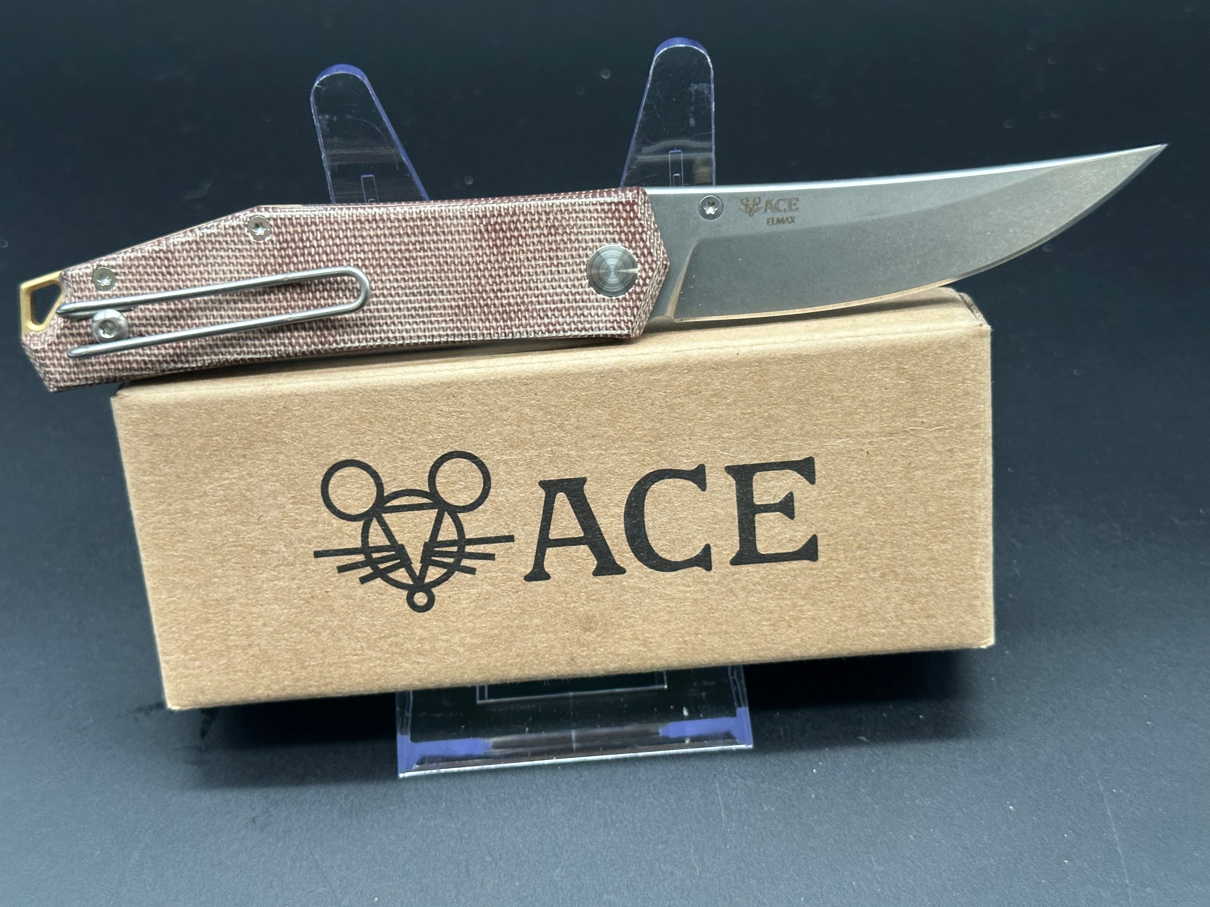 GiantMouse Clyde Folding Knife - Natural Micarta Handle, EDC Pocket Knife for Outdoor, Camping, Hiking & Everyday Carry