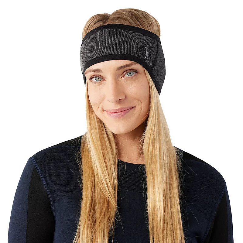 Intraknit™ Merino Fleece Headband for Women & Men - Warm Winter Ear Warmer Headband for Running, Skiing, Hiking - Soft Breathable Black Headband for Outdoor Sports & Cold Weather