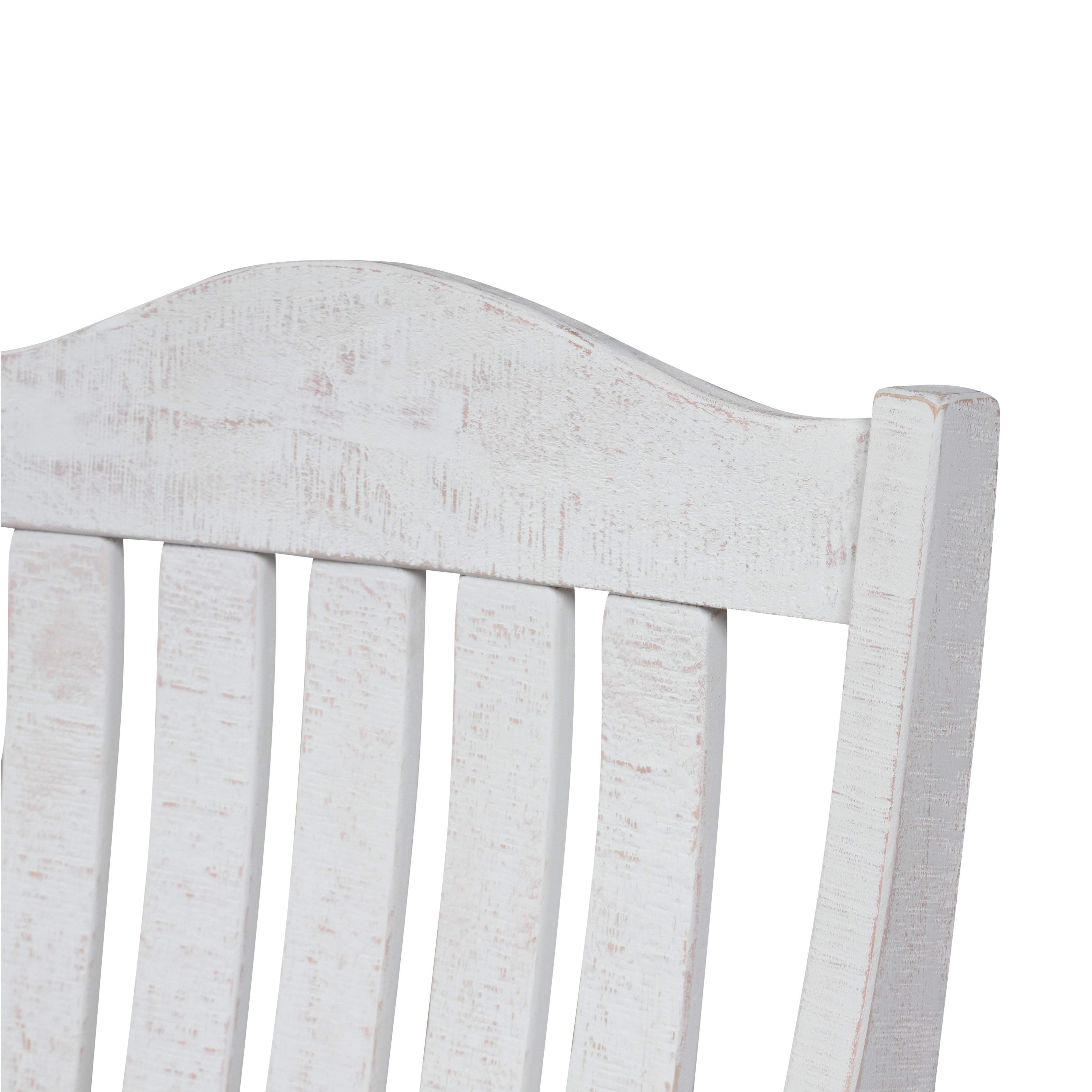 Roundhill Furniture Ebret Farmhouse Two-Tone Distressed Wood Dining Chairs - Brown & White Set of 2 - Rustic Kitchen & Dining Room Decor for Farmhouse Style Homes