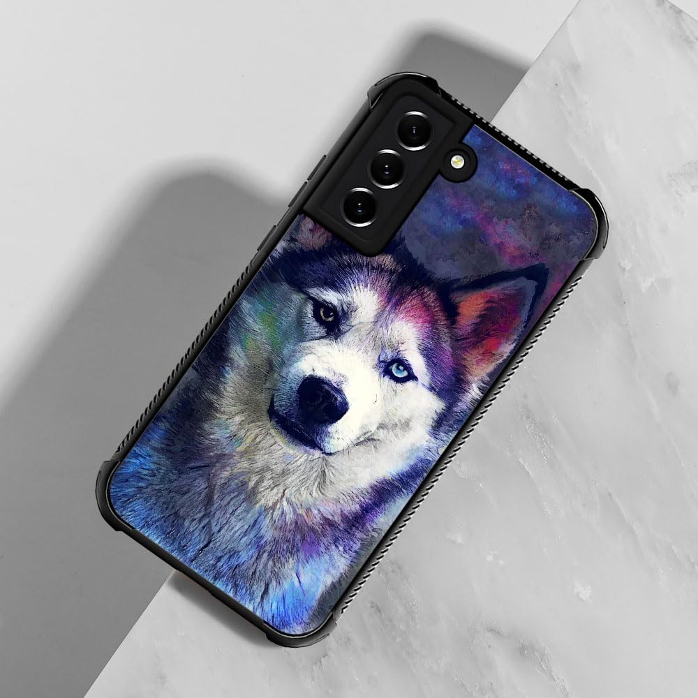 CARLOCA Samsung Galaxy S21 Case - Husky Dog Design, Shockproof Anti-Scratch Protective Cover with Drop Protection | Perfect for Outdoor Activities, Work & Travel