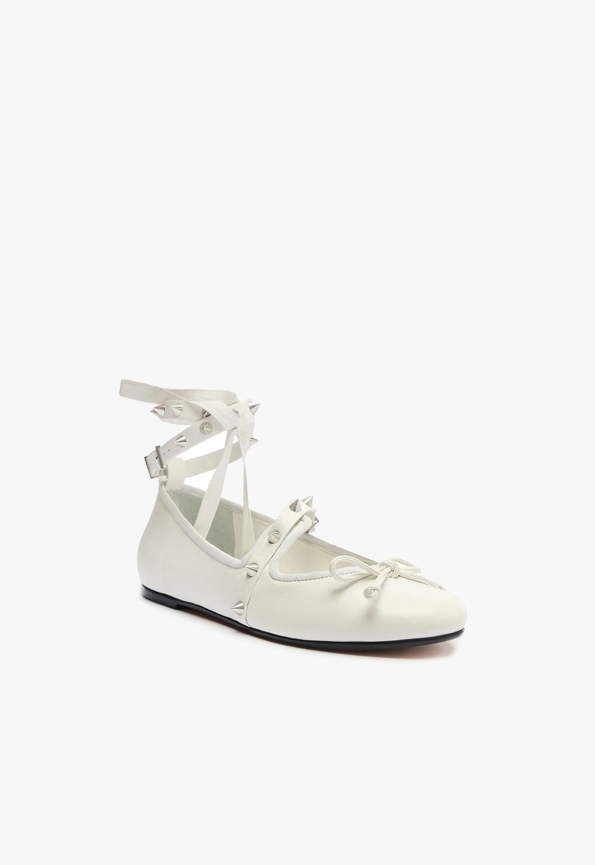 Larissa Lace Up Calf Leather Flat Shoes - Women's Comfortable Ballet Flats for Casual Wear & Office Outfits