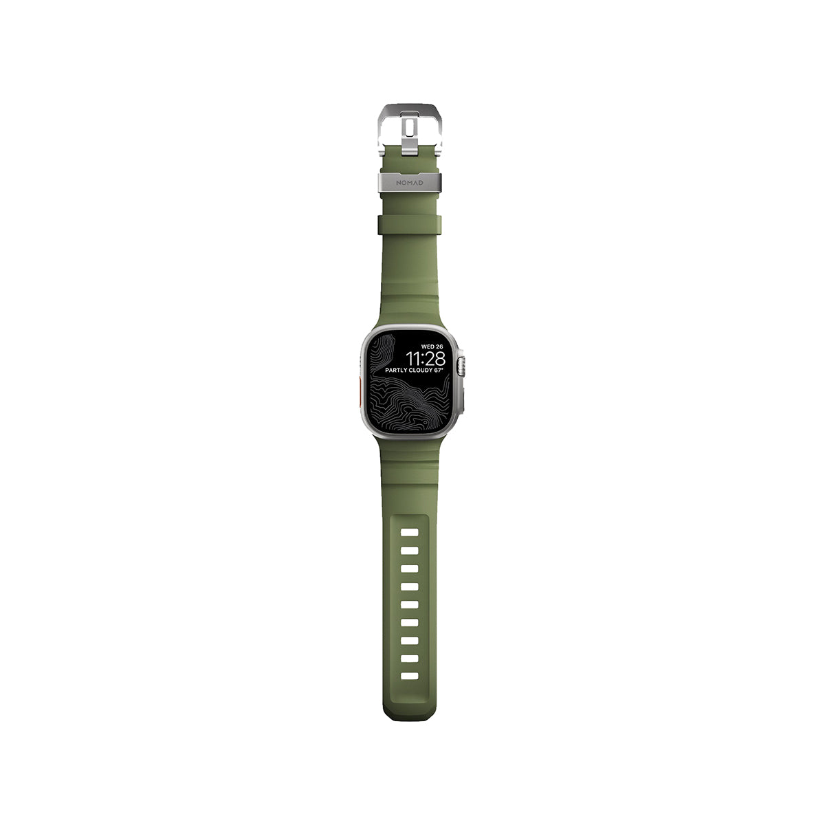 NOMAD Rocky Point Band for Apple Watch 44mm 46mm Ultra - Durable Rugged Strap for Outdoor Adventures & Active Lifestyle - Forest Green