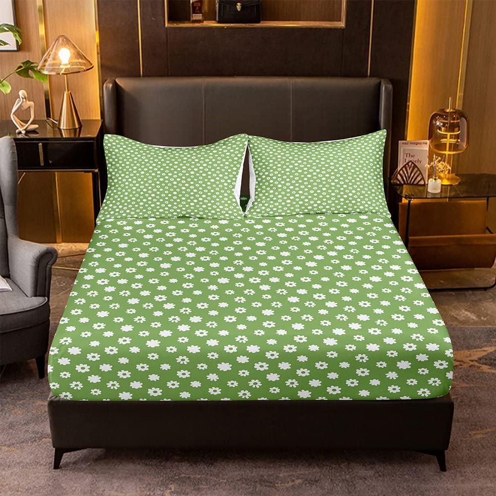 Abosbeet Ocean Themed Full Size Fitted Sheet Set - 3PC Coastal Starfish & Conch Print Bedding with 2 Pillowcases | Soft Microfiber Mediterranean Style Sheets for Beach House, Guest Room & Vacation Rental Decor