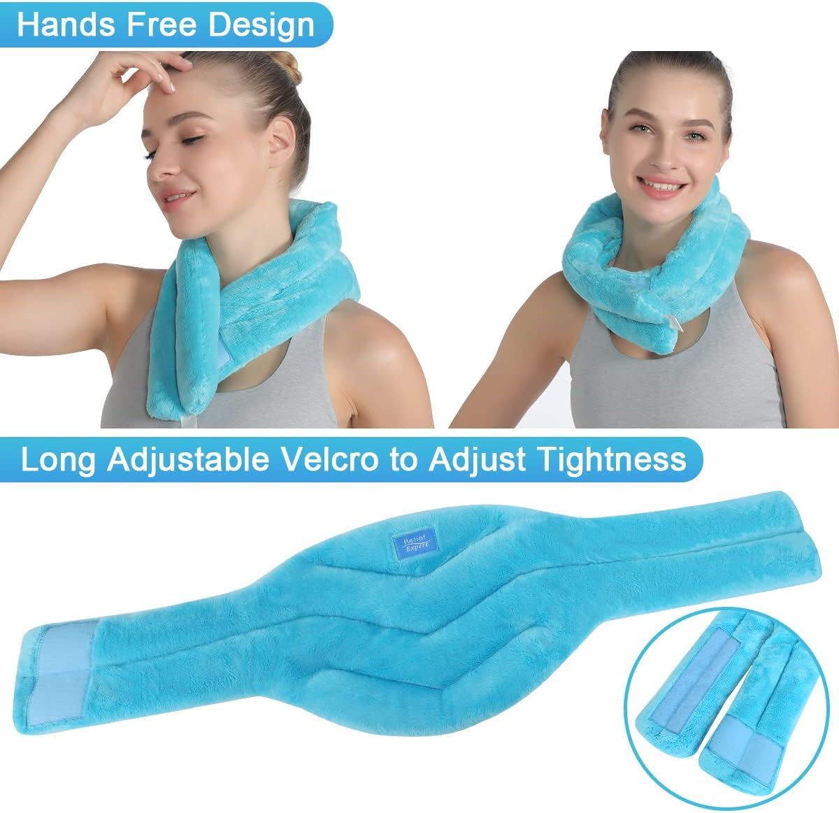 Relief Expert Microwave Neck Heating Wrap with Moist Heat Therapy - Hot & Cold Pain Relief for Neck, Shoulders & Back - Perfect for Home, Office & Travel Use