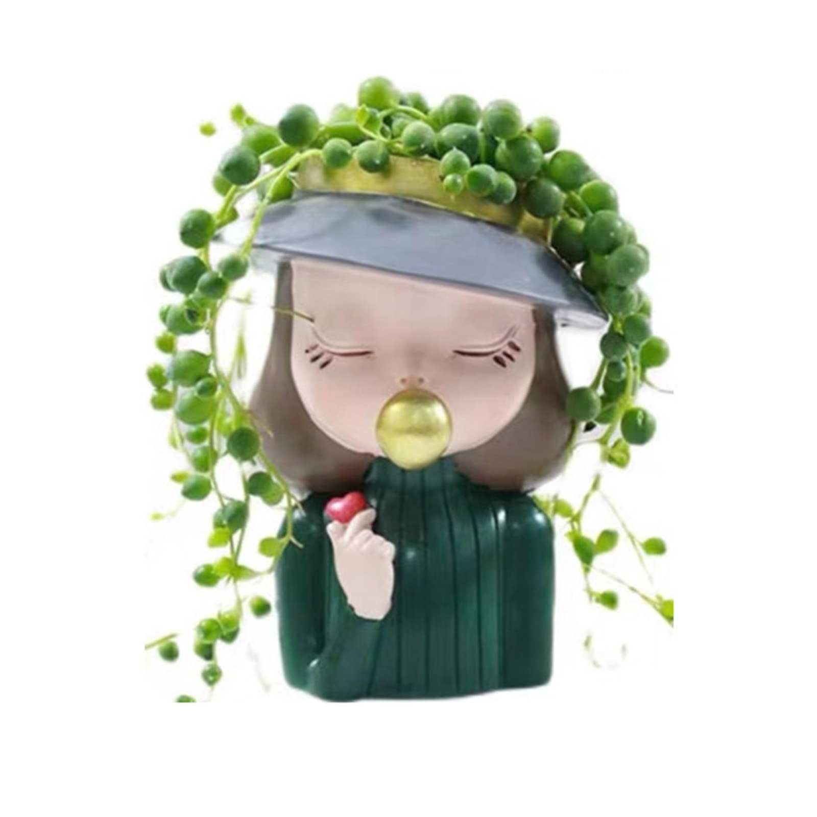 Girl Blowing Bubbles Concrete Flower Pot Mold - Succulent Planter & Epoxy Resin Cement Clay Mould for DIY Garden Decor, Home Planting & Craft Projects