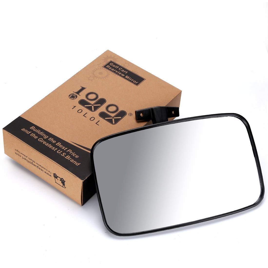 10L0L Universal Adjustable Golf Cart Rear View Mirror - Fits EZGO, Yamaha & Club Car - Wide Angle Convex Design for Enhanced Safety on Golf Courses & Neighborhood Streets