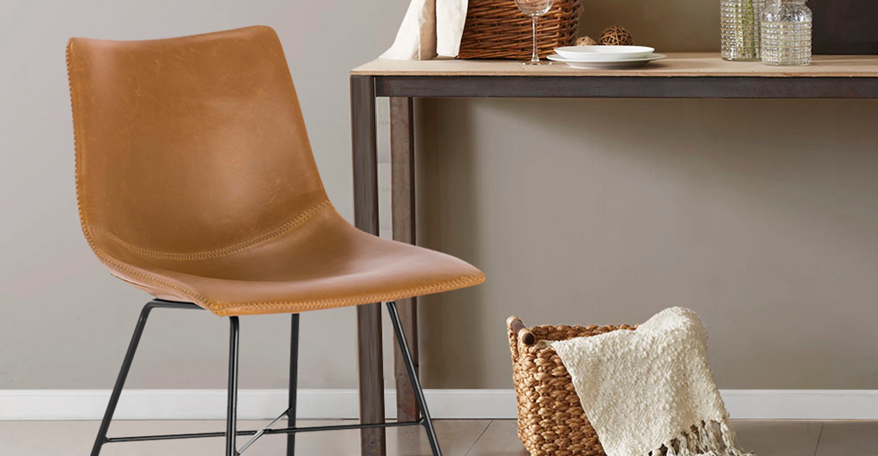 Paxton Modern Dining Chair - Sturdy Wooden Kitchen Chairs Set of 2, Comfortable Upholstered Seat - Perfect for Dining Room, Kitchen, Breakfast Nook & Small Spaces