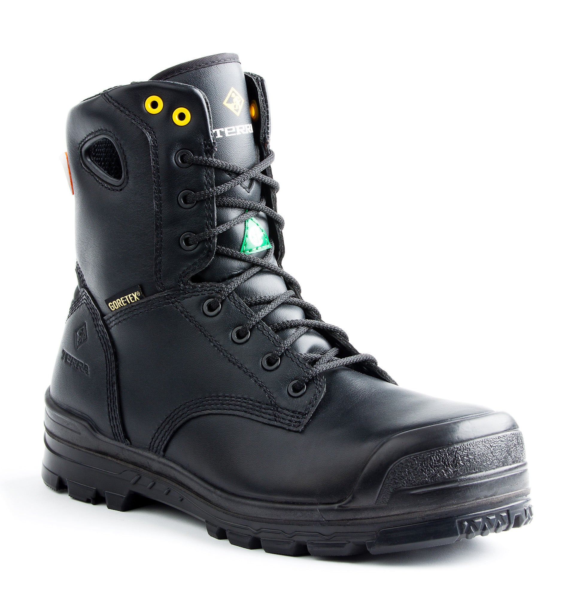 Terra Admiral Men's 8 Composite Toe Work Boot 2938B - Black Safety Shoes for Construction, Warehouse & Outdoor Work - Waterproof & Slip Resistant Work Boots