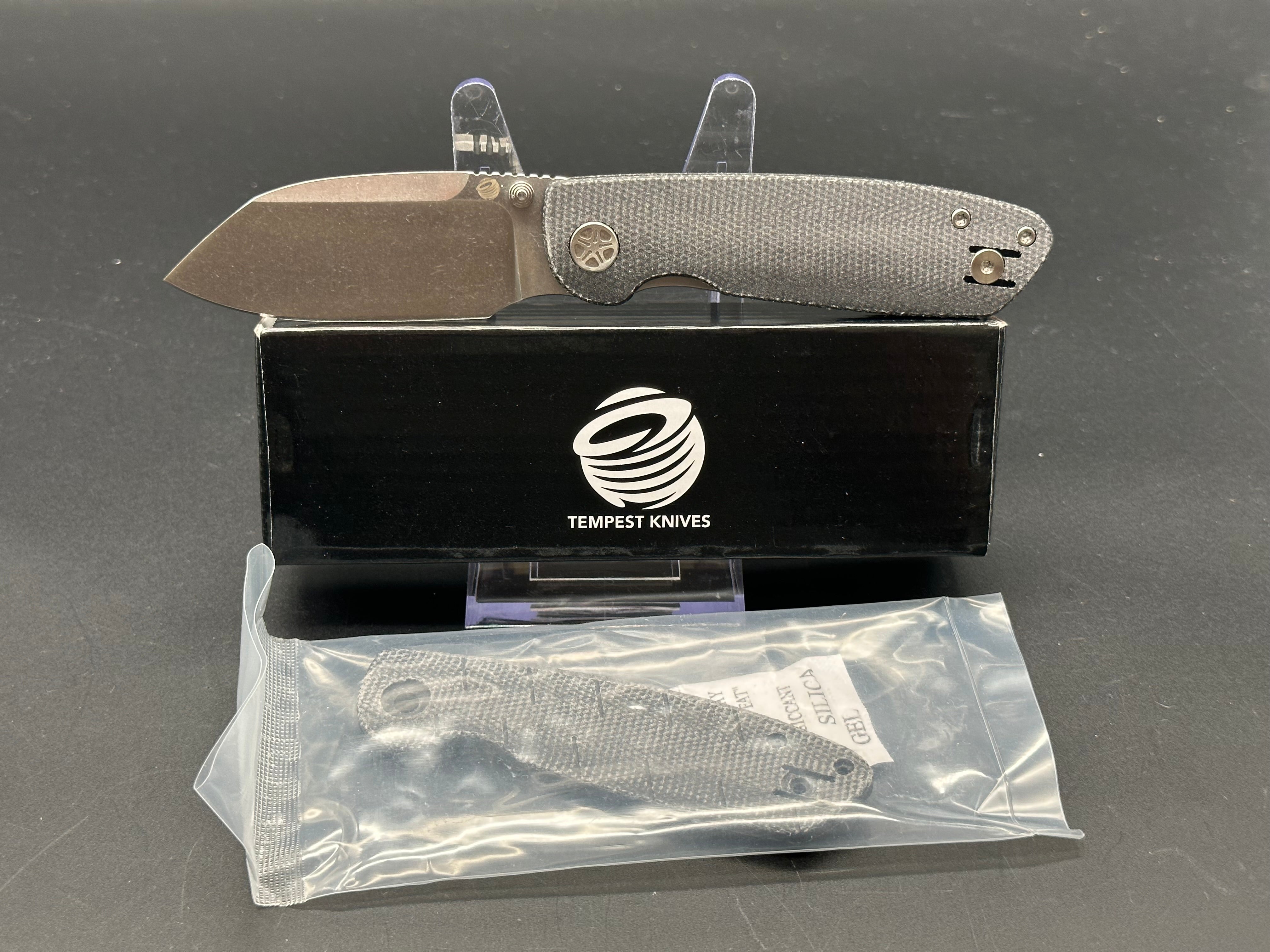 Tempest Microburst Black Micarta Pocket Knife - EDC Folding Knife for Outdoor, Camping, and Everyday Carry