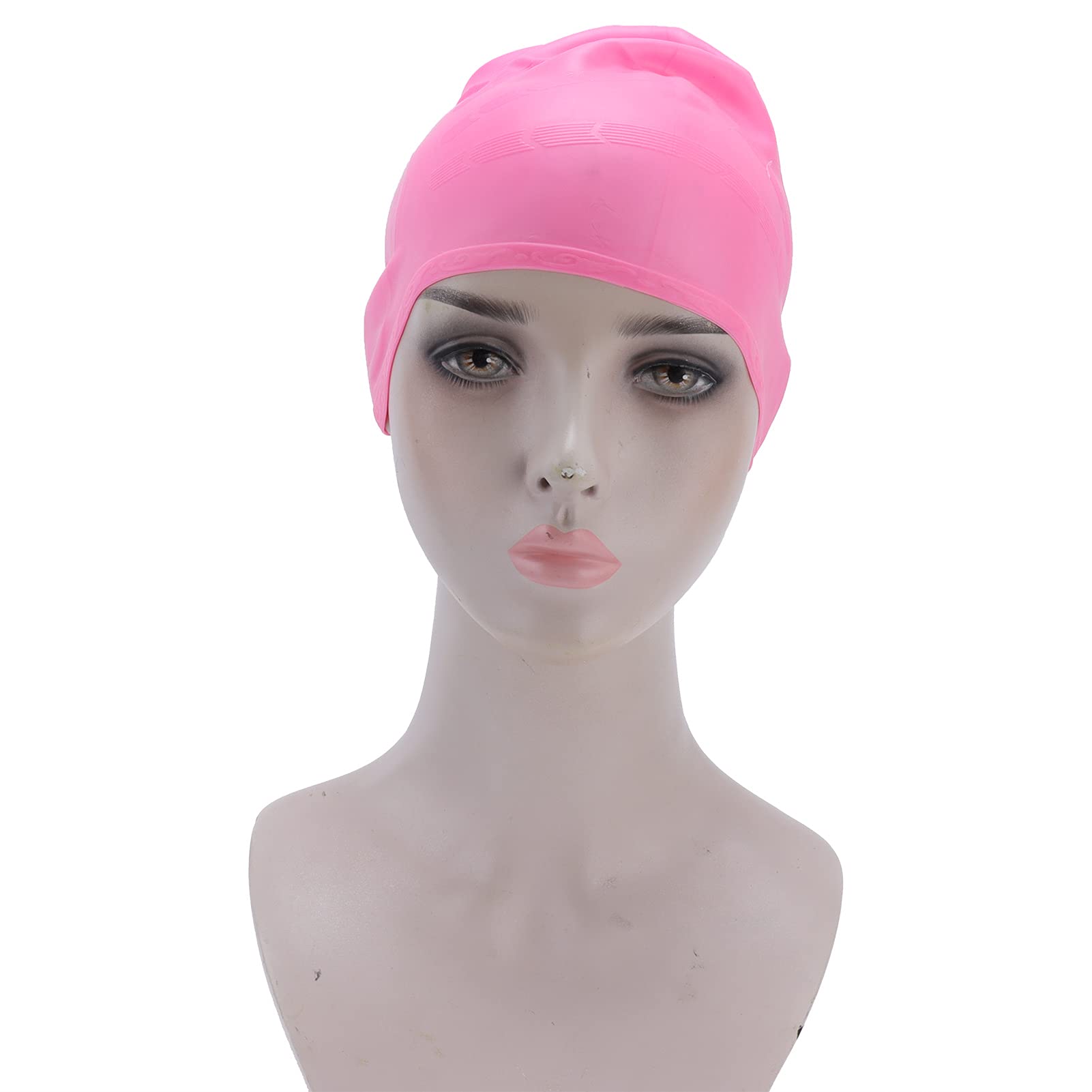 01 Pool Cap - Professional Silicone Swim Cap for Swimmers & Beginners, Ear Protection Bathing Cap for Swimming Pool, Beach & Triathlon (Pink)