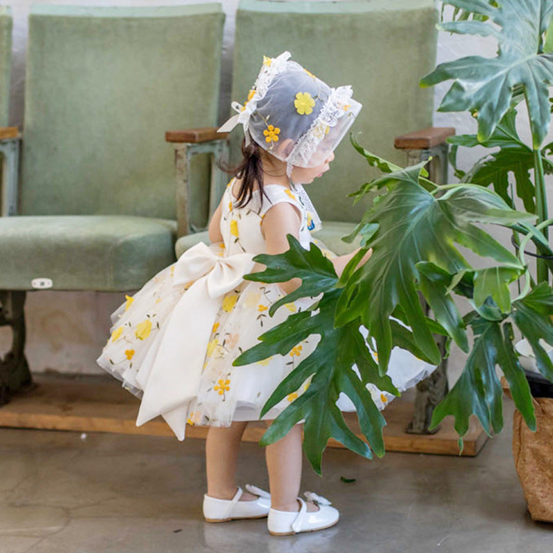 Floral Puffy Sleeve Flower Girl Dress for Baby & Toddler - Elegant Birthday Party Dress for Weddings, Baptisms & Special Occasions