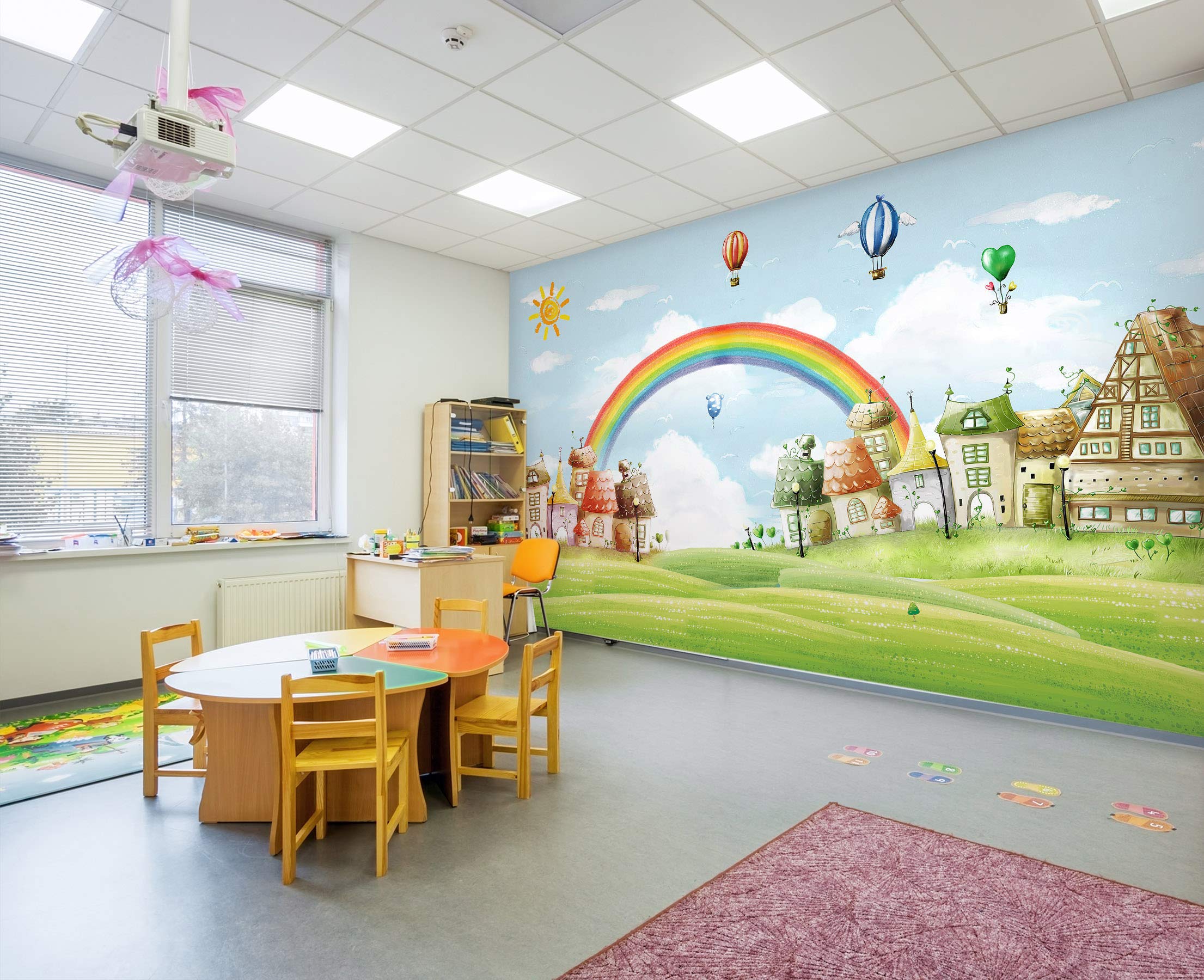3D Rainbow Wallpaper Mural - Self-Adhesive Removable Vinyl Wall Decal (164