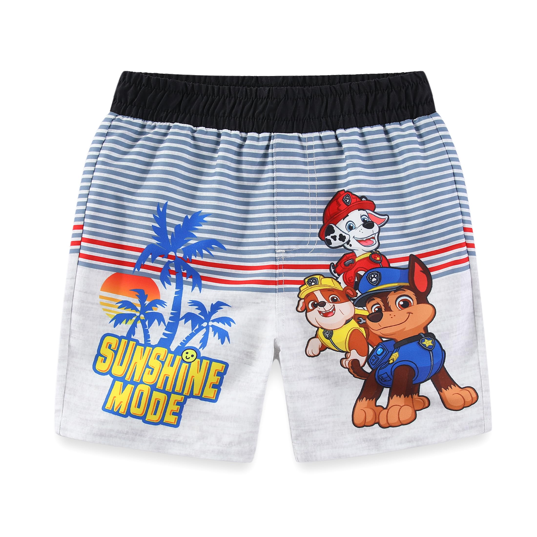 Paw Patrol Nickelodeon Chase Marshall Rubble Boys UPF 50+ Rash Guard & Swim Trunks Set - Toddler & Kids Sun Protection Swimwear for Beach, Pool & Water Play