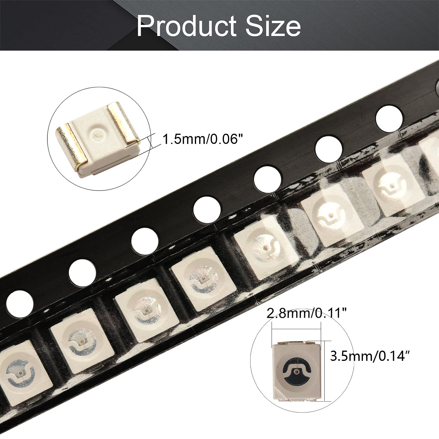Othmro 40Pcs 3528 Yellow SMD LED Diodes - 2V 15-20mA 300-400mcd Bright Light Bulbs for Electronics, DIY Projects & Circuit Experiments - Perfect for Home Lighting, Automotive & Electronic Repair