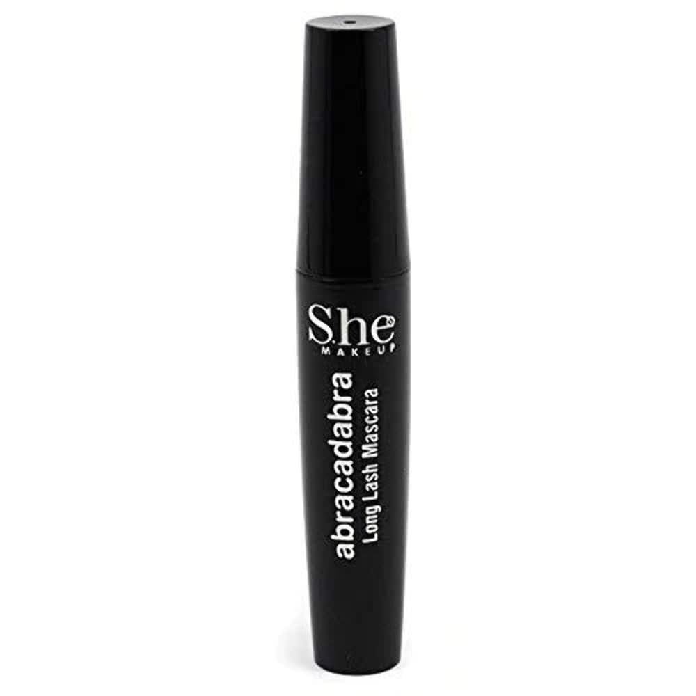 S.he Makeup Abracadabra Long Lash Black Mascara - Volumizing & Lengthening Waterproof Mascara for Dramatic Lashes | Perfect for Everyday Wear, Parties & Special Occasions