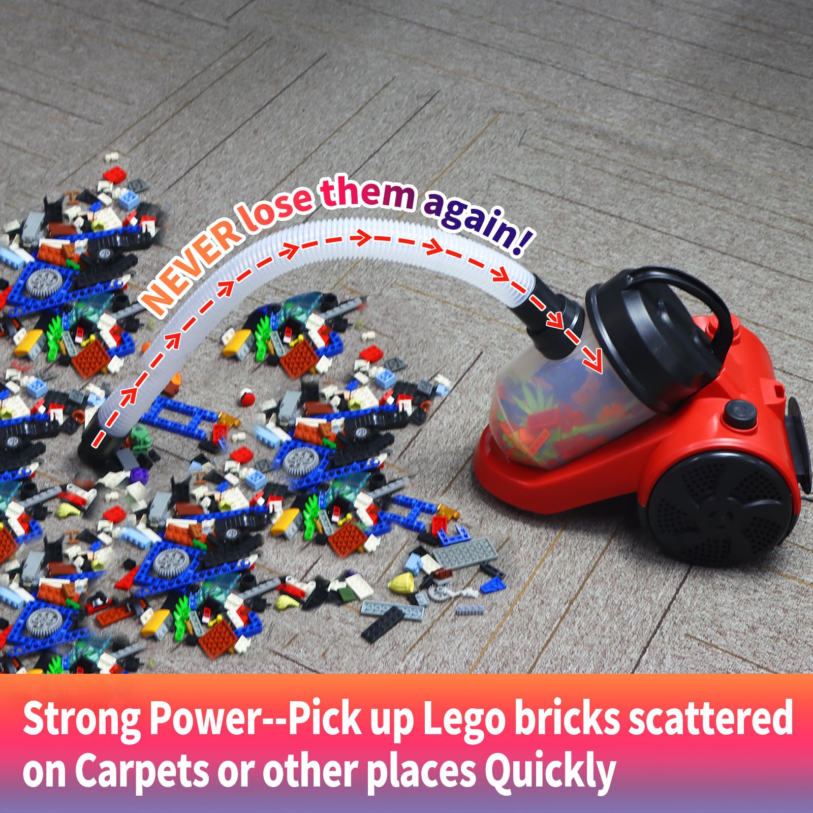 **Lego Brick Vacuum Picker and Sorter - Perfect Gift for Lego Lovers, Kids, Teens & Adults - Clean Up Lego Bricks Easily for Playrooms, Classrooms & Home Organization**