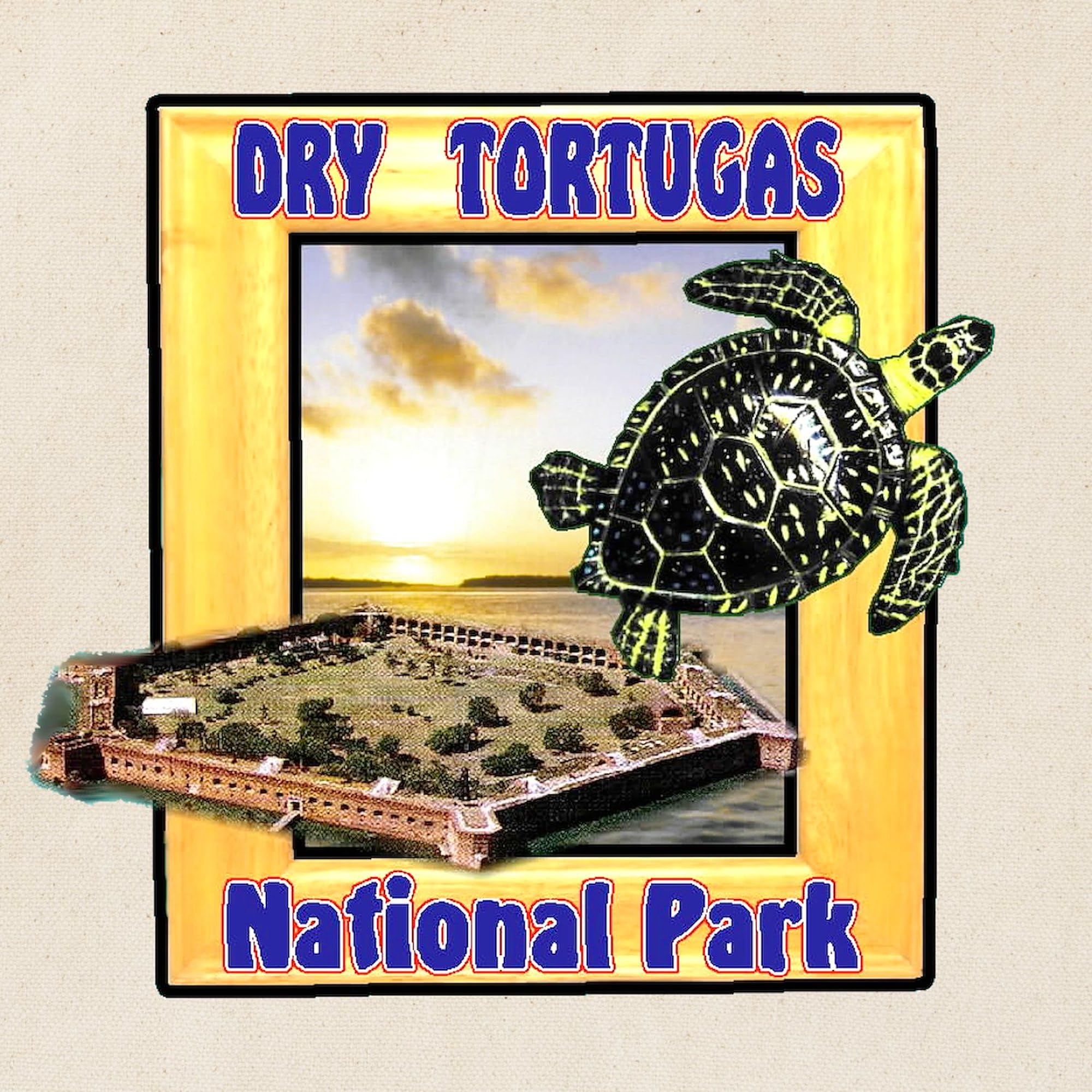 Dry Tortugas National Park Tote Bag - Natural Canvas Reusable Shopping Bag for Beach, Grocery & Travel | Eco-Friendly Cotton Carryall