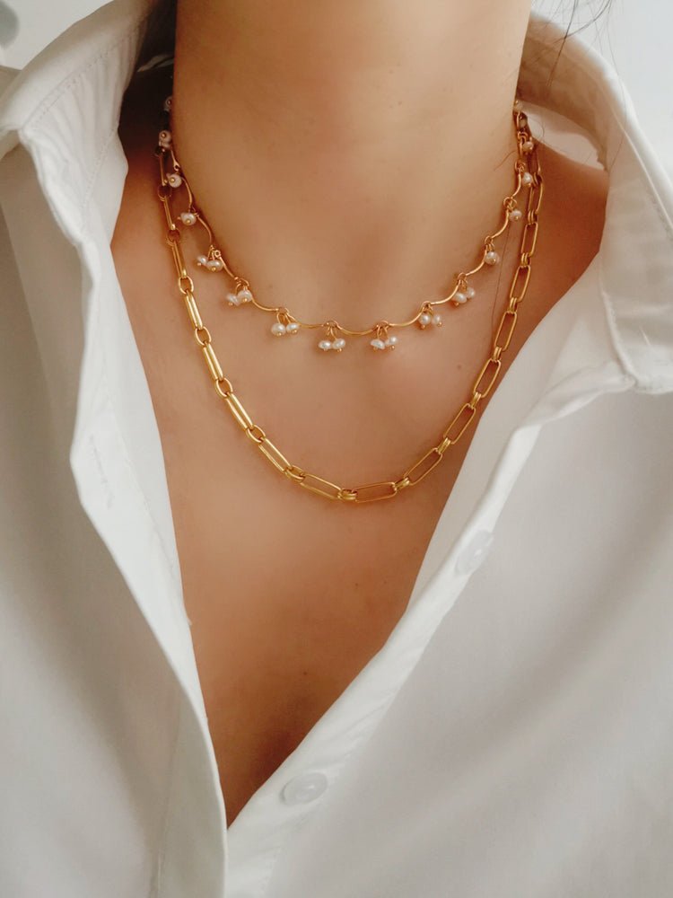 Elegant Gold Cherry Pearl Necklace for Women - Perfect for Weddings, Parties & Special Occasions