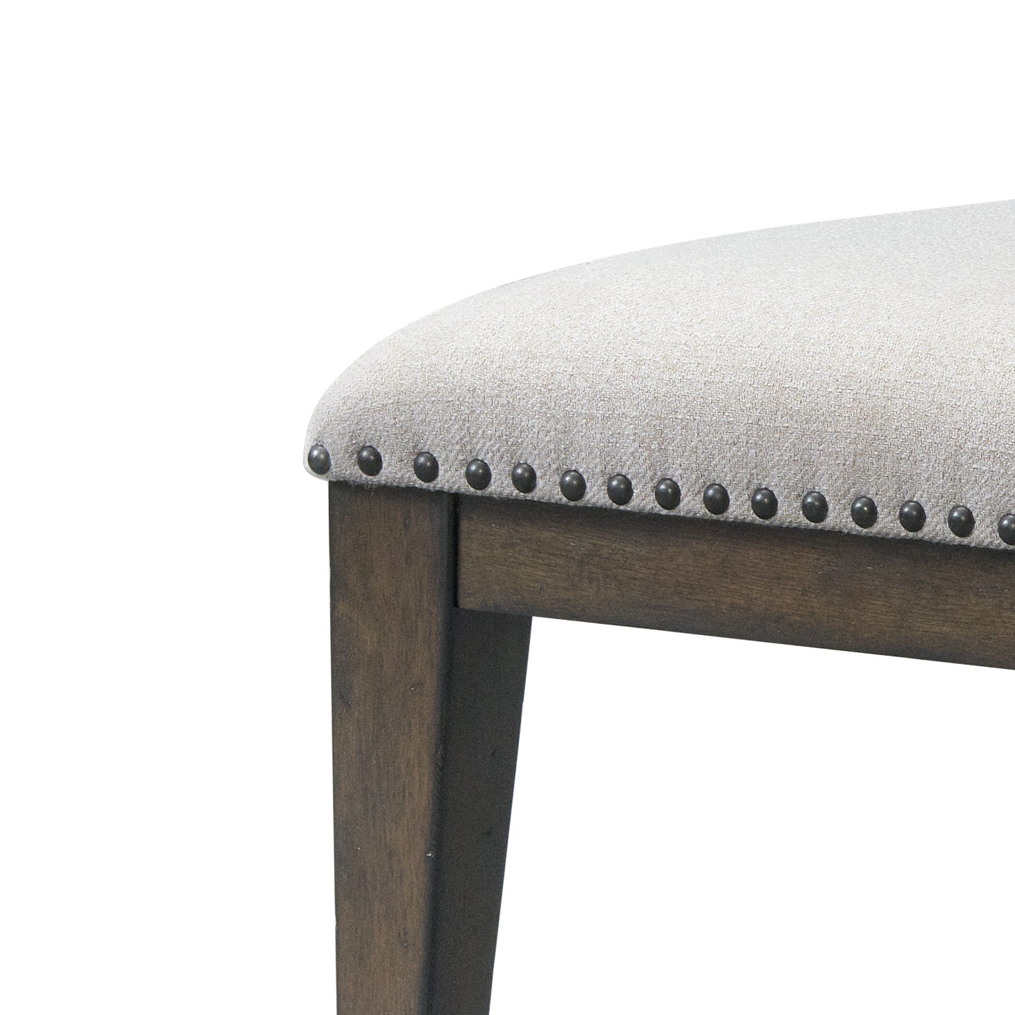 Roundhill Furniture Grant Nailhead Trim Upholstered Dining Chairs - Beige Set of 2 - Elegant Modern Dining Room Chairs for Kitchen, Restaurant & Home Decor
