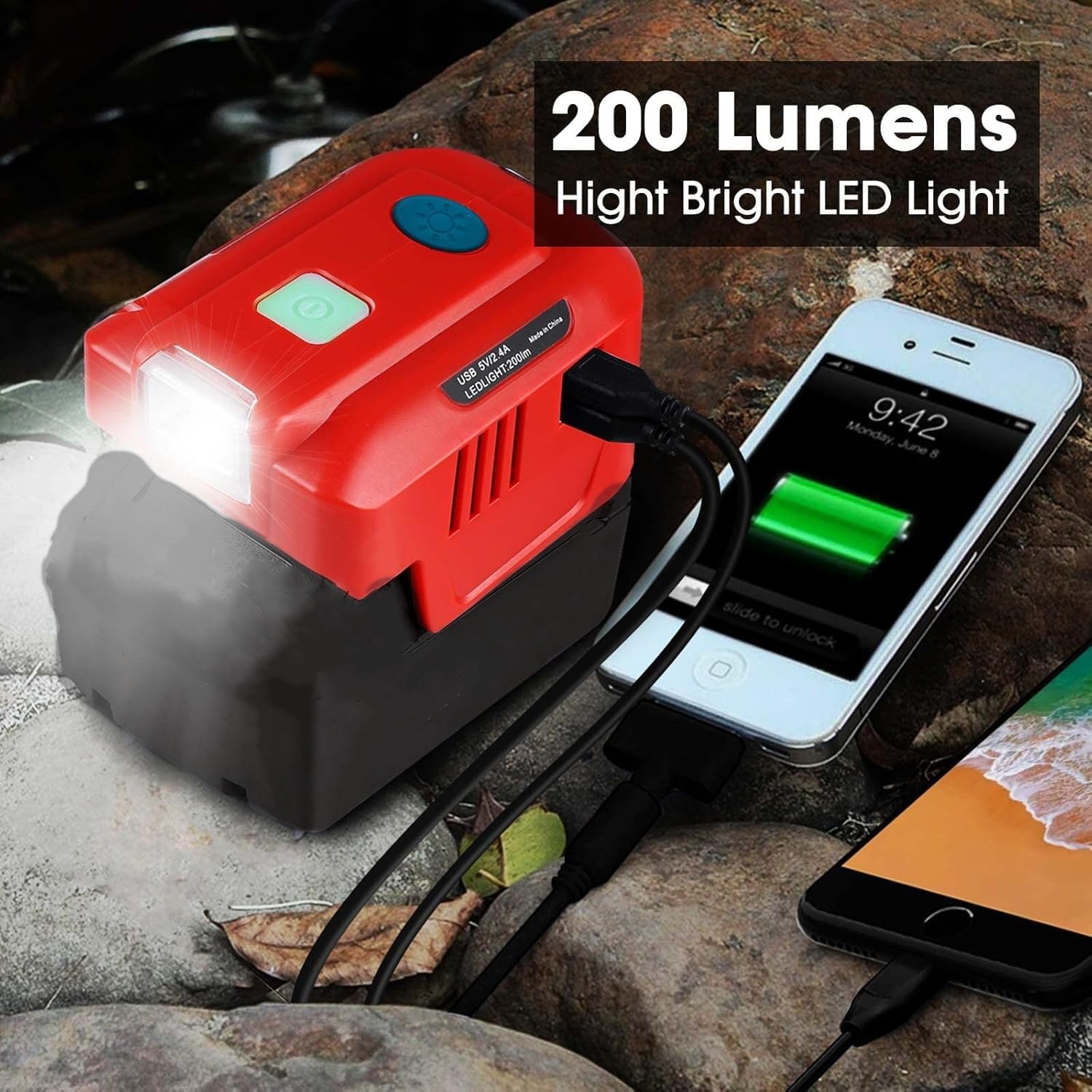 Milwaukee M18 USB Charger Adapter - 150W Power Inverter for Milwaukee Tools | 18V DC to 110V/120V AC Converter with LED Light | Perfect for Job Sites, Camping & Power Outages