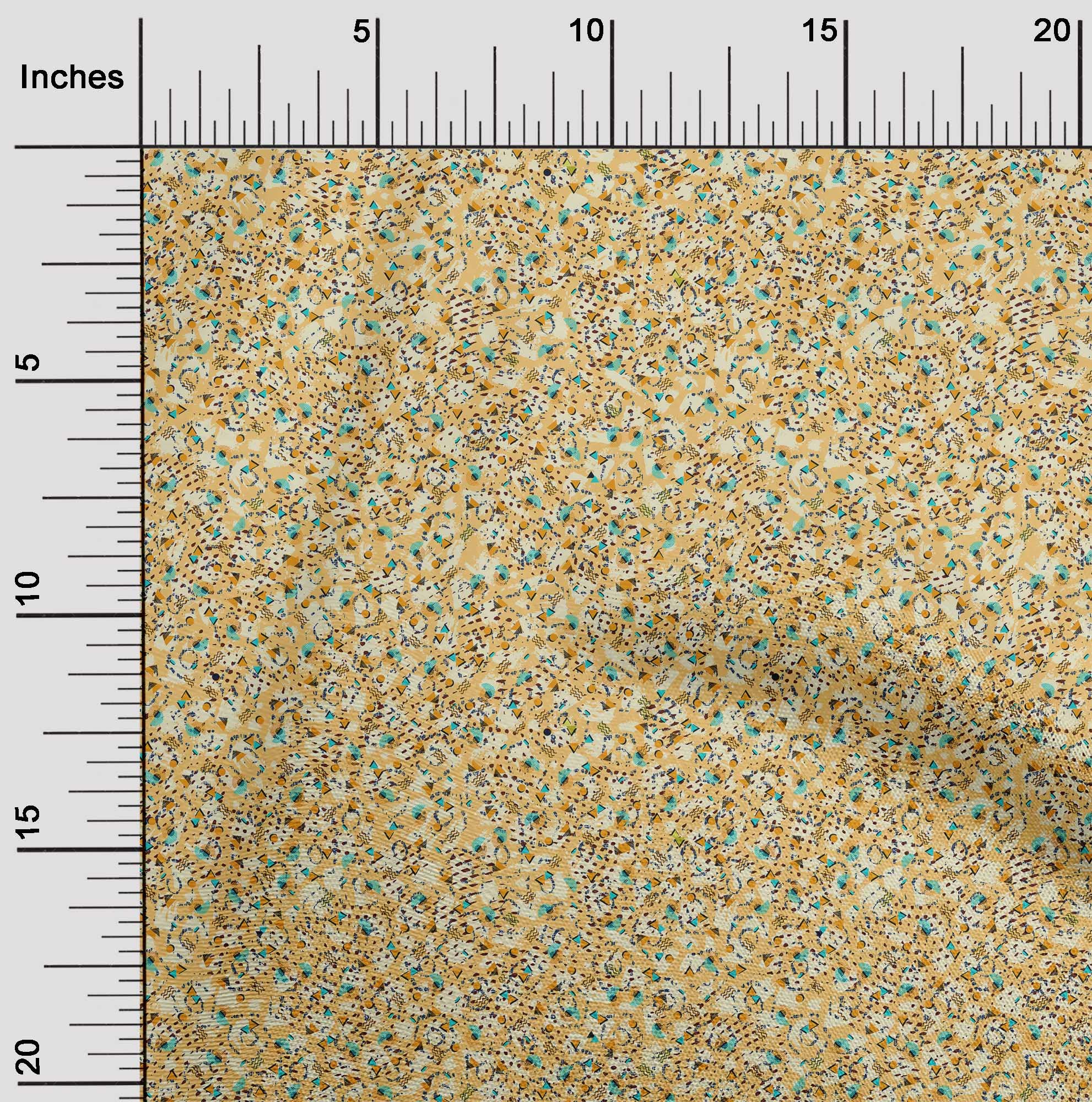 Premium 100% Cotton Cambric Fabric - Pale Yellow Geometric Print, 42 Inch Wide for DIY Clothing & Sewing Projects | Perfect for Dresses, Quilting, and Home Decor