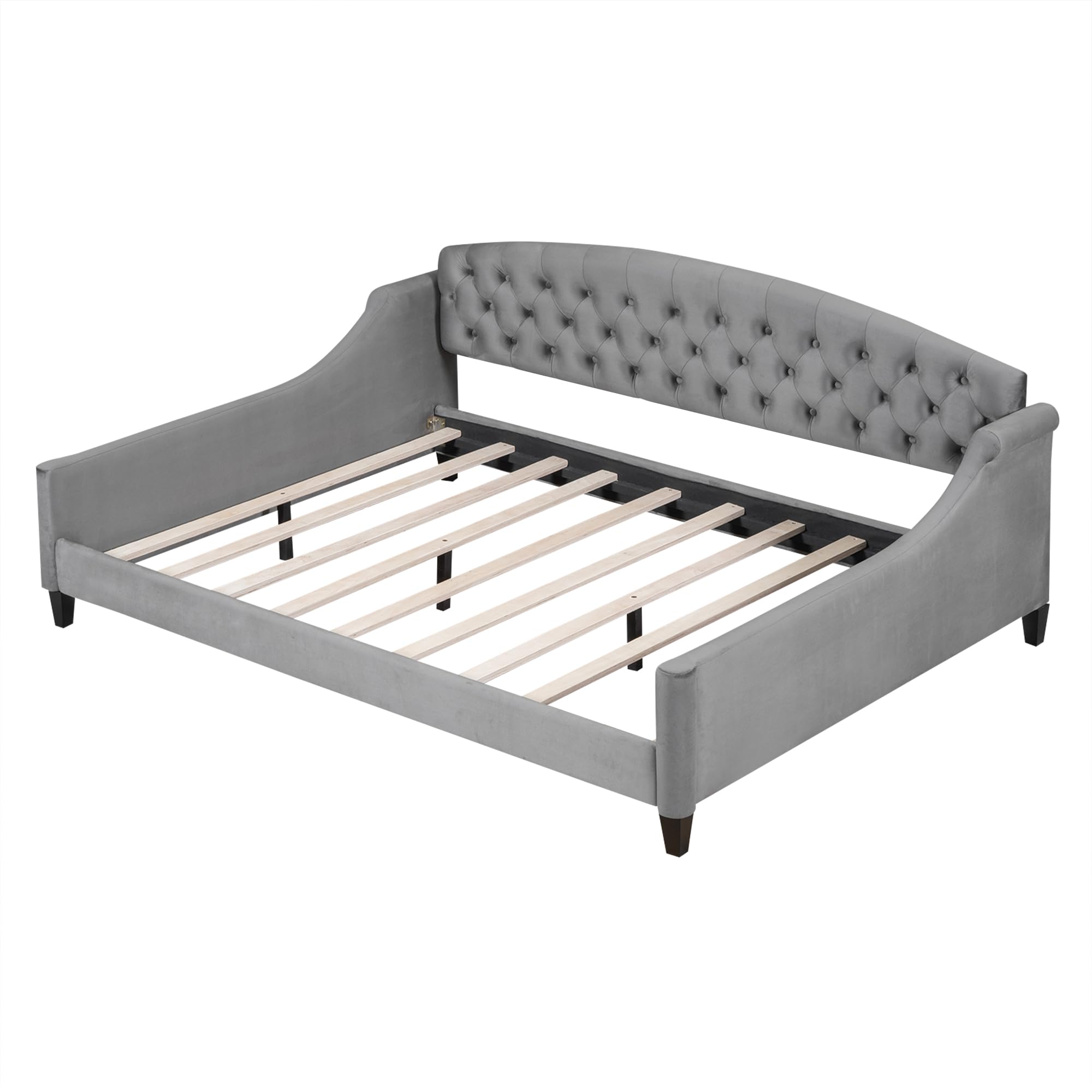 LZ LEISURE ZONE Full Size Upholstered Daybed Sofa Bed - Convertible Sleeper for Bedroom & Living Room, No Box Spring Needed, Grey - Perfect for Guest Rooms, Small Spaces & Modern Apartments