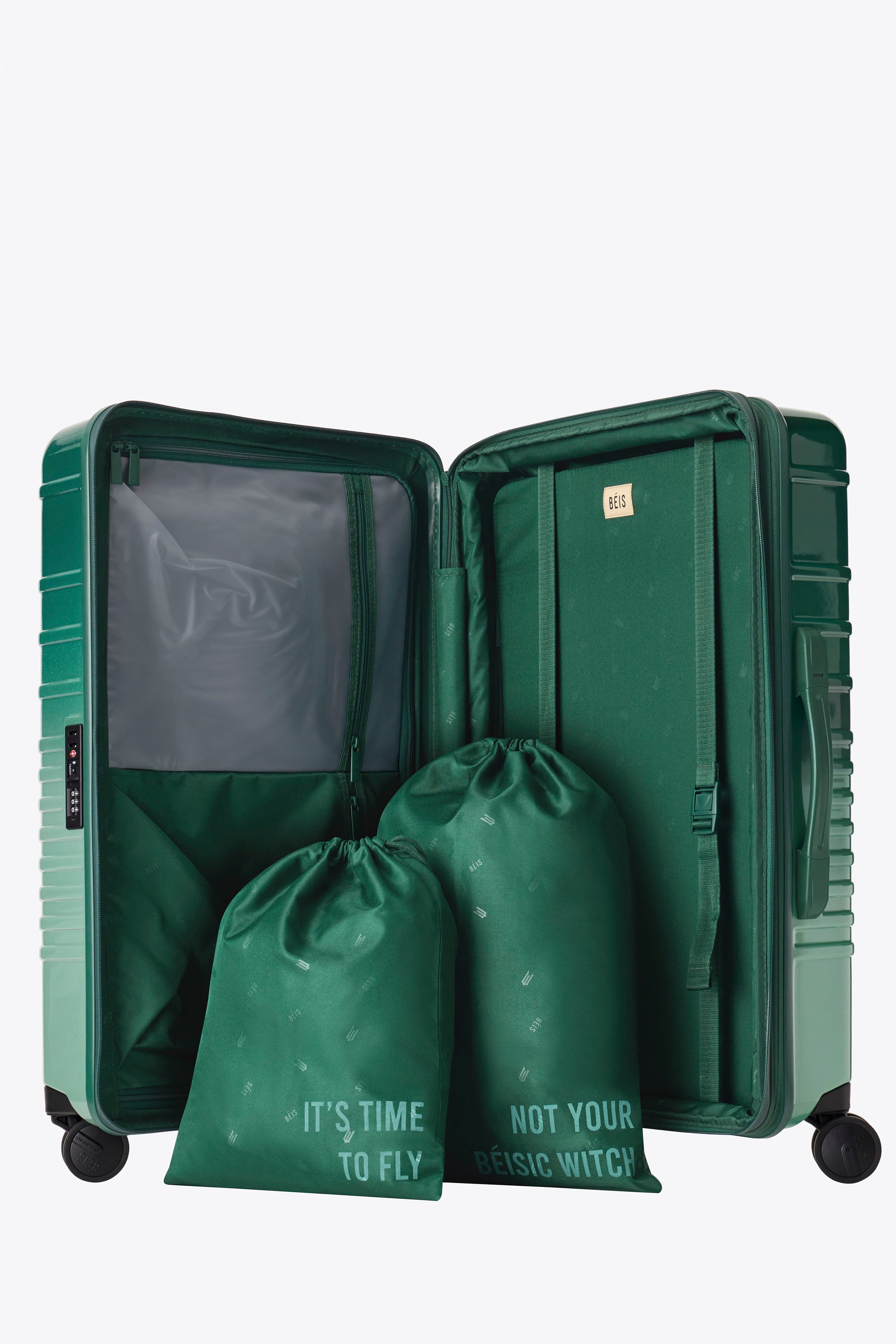 Wicked Green Medium Check-In Roller Luggage - Perfect for Air Travel & Weekend Getaways