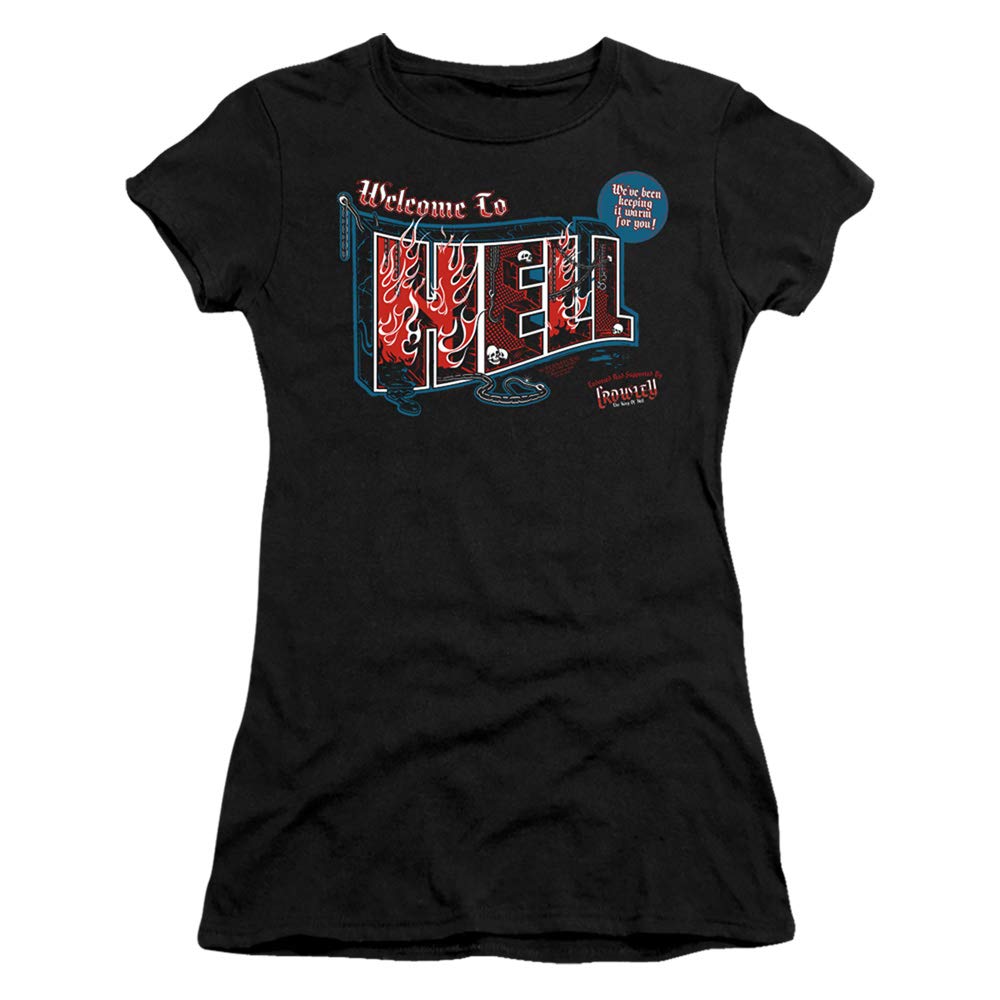 Supernatural Juniors T-Shirt - Welcome to Hell Black Tee | A&E Designs | Gothic Horror TV Show Merchandise | Perfect for Halloween, Cosplay & Fan Events